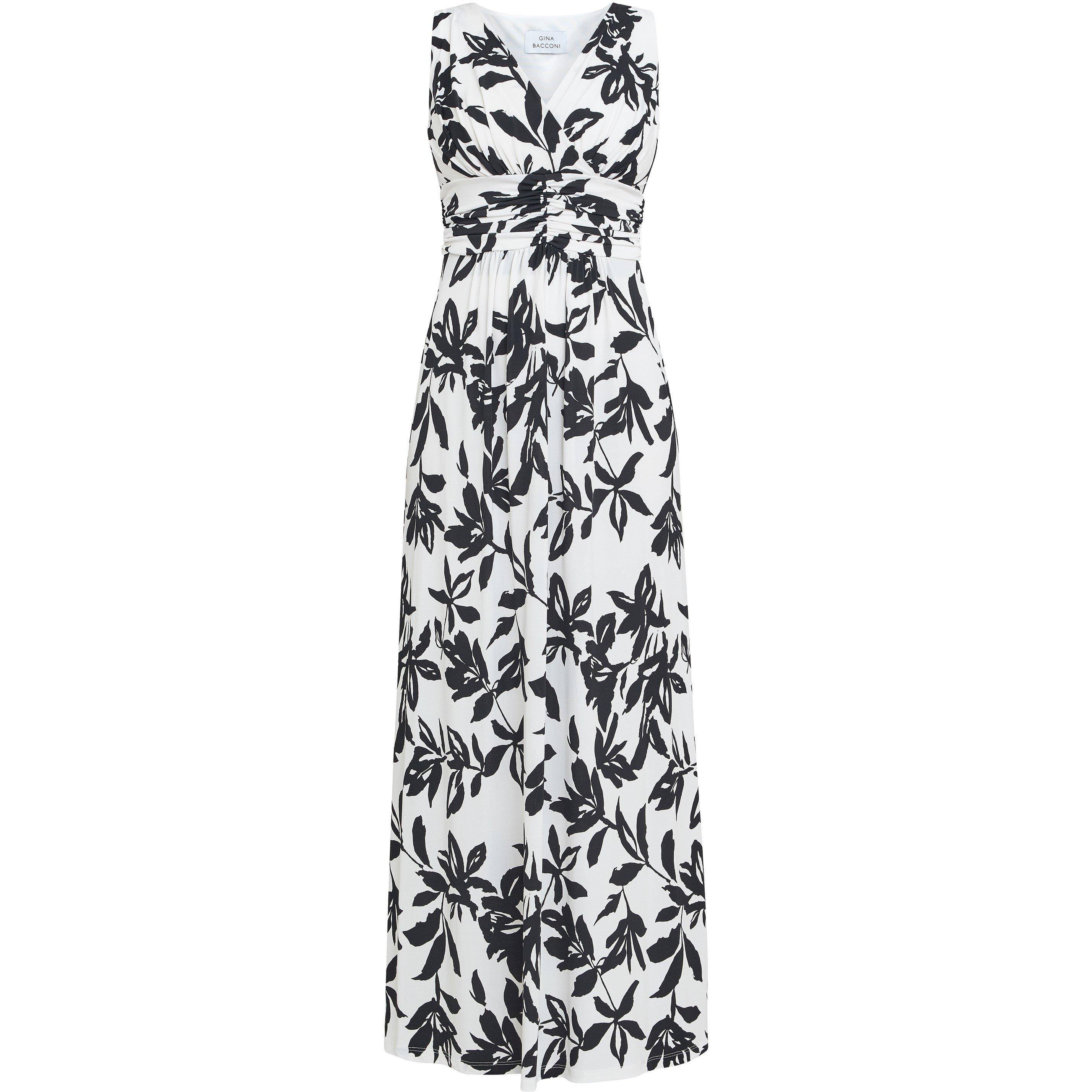 Off White / Bk - Gina Bacconi - Jacquelin Jersey Maxi Dress - 4