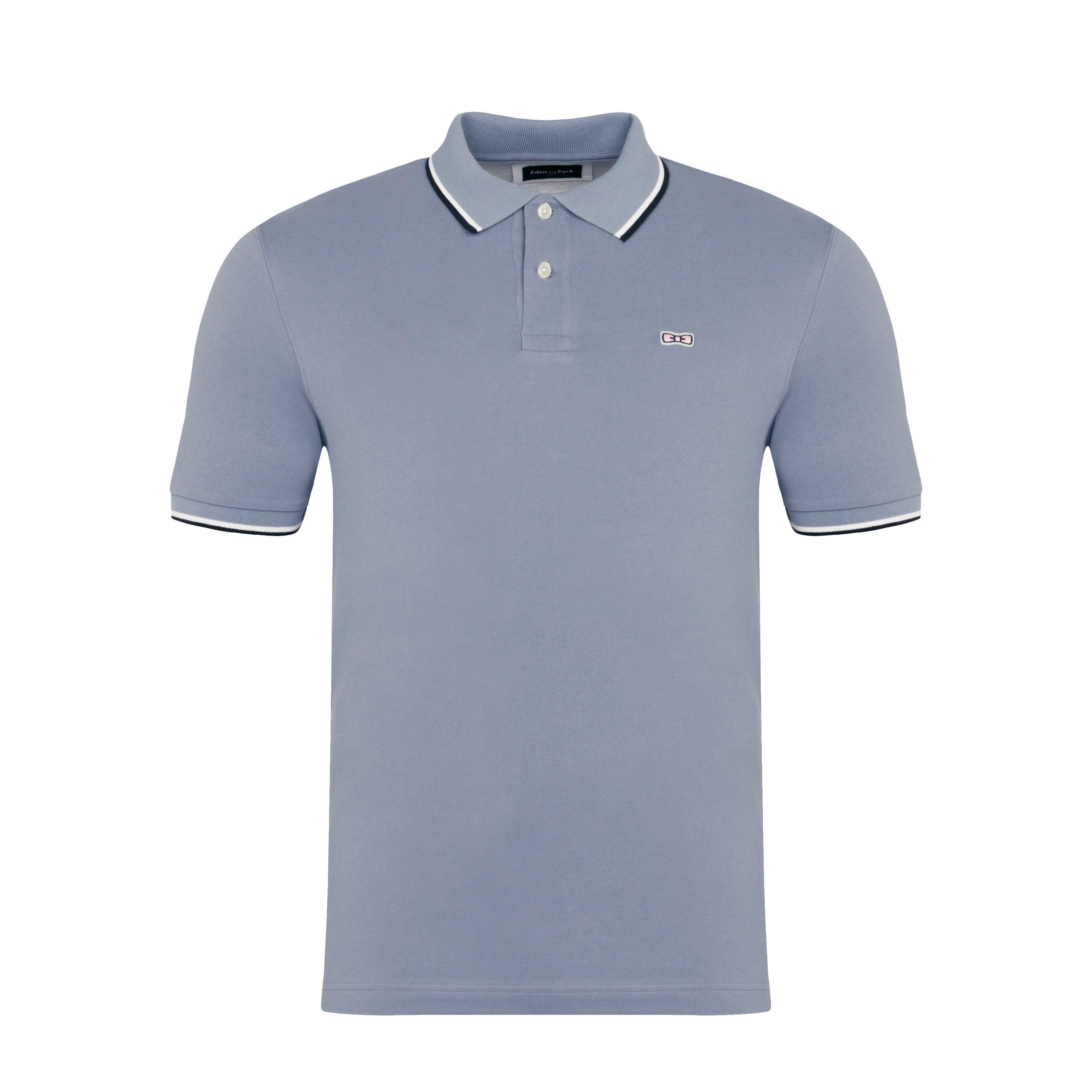 Blc8 - Eden Park - Plain blue short-sleeved polo shirt - 1