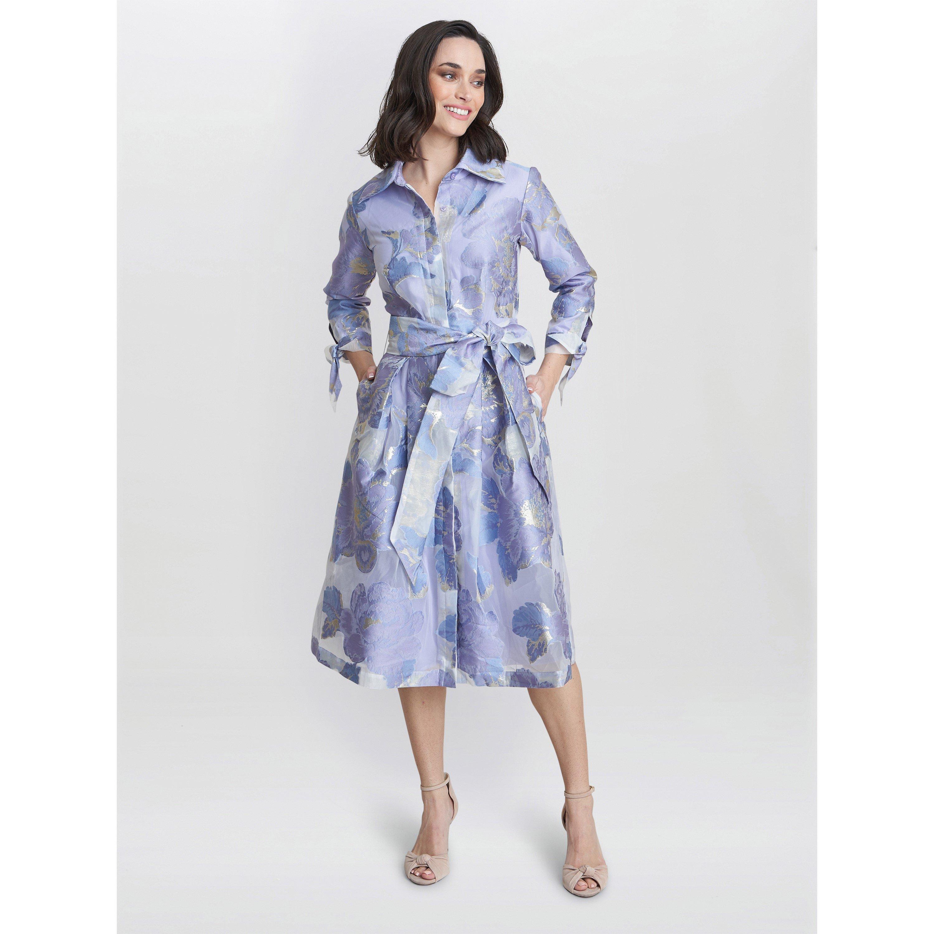 Multi - Gina Bacconi - Lauren Jacquard Shirt Dress - 3