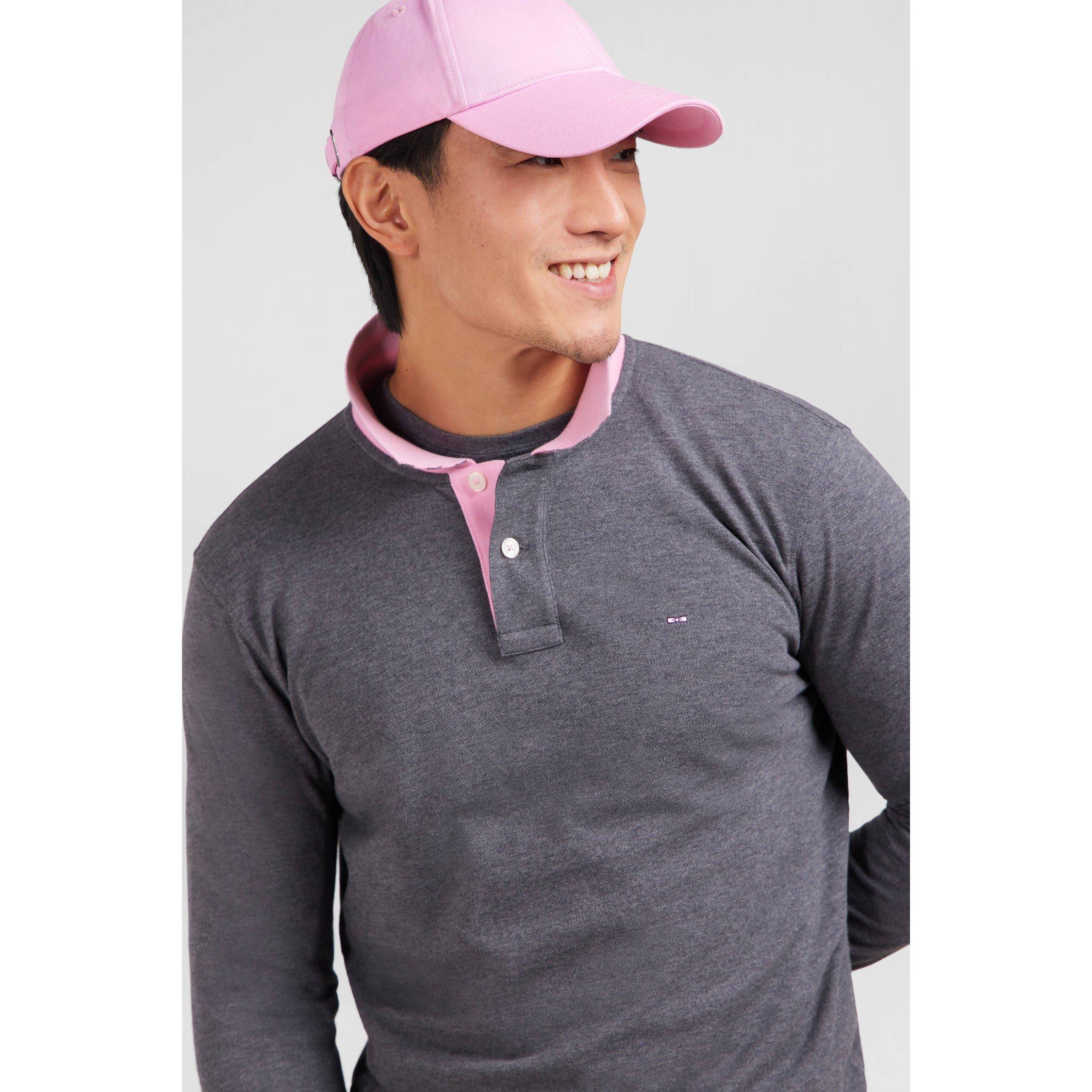 Grf - Eden Park - Grey cotton polo with contrasting neck - 2