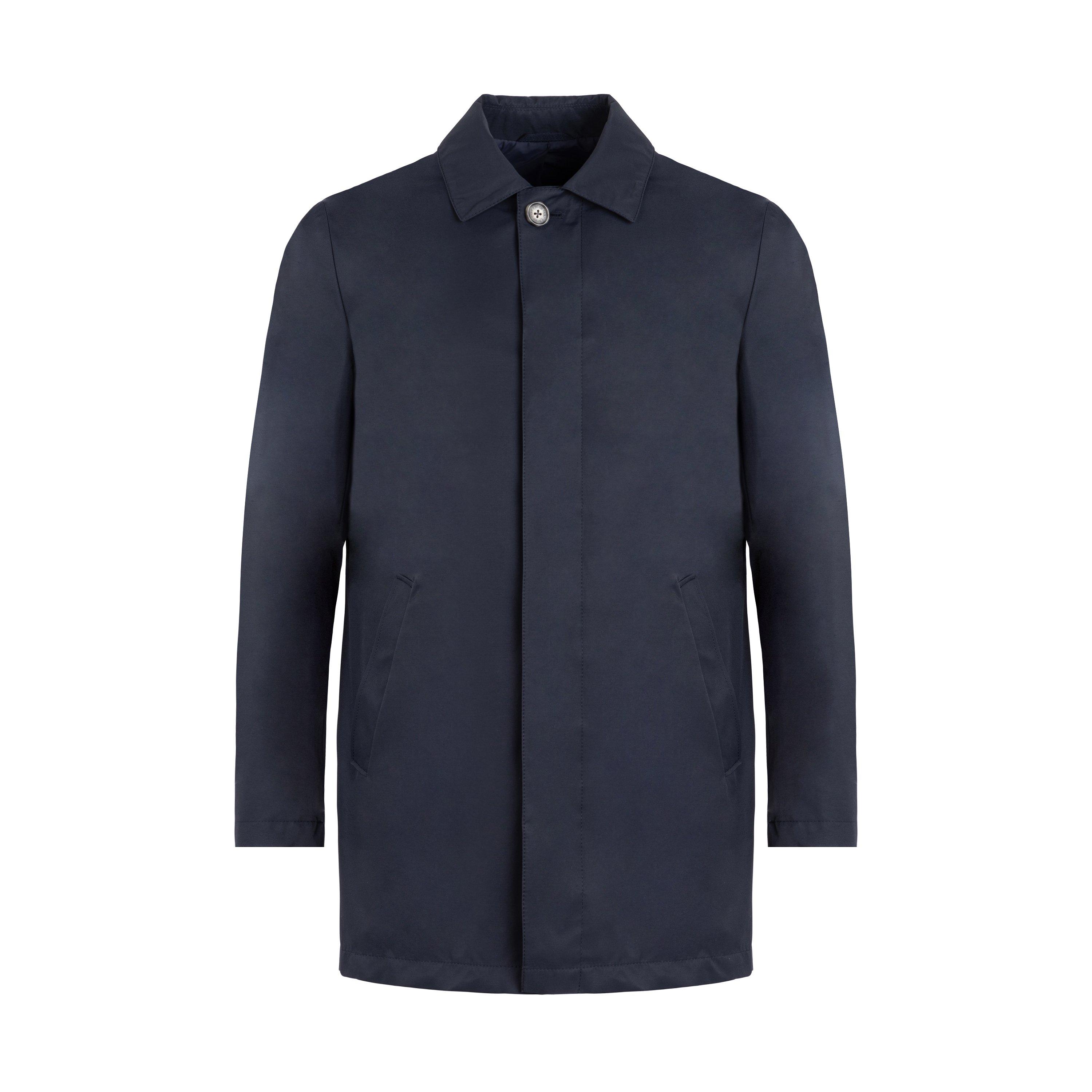 Blf - Eden Park - Men's Navy Water-Repellent Cotton Loose Fit Raincoat - 1