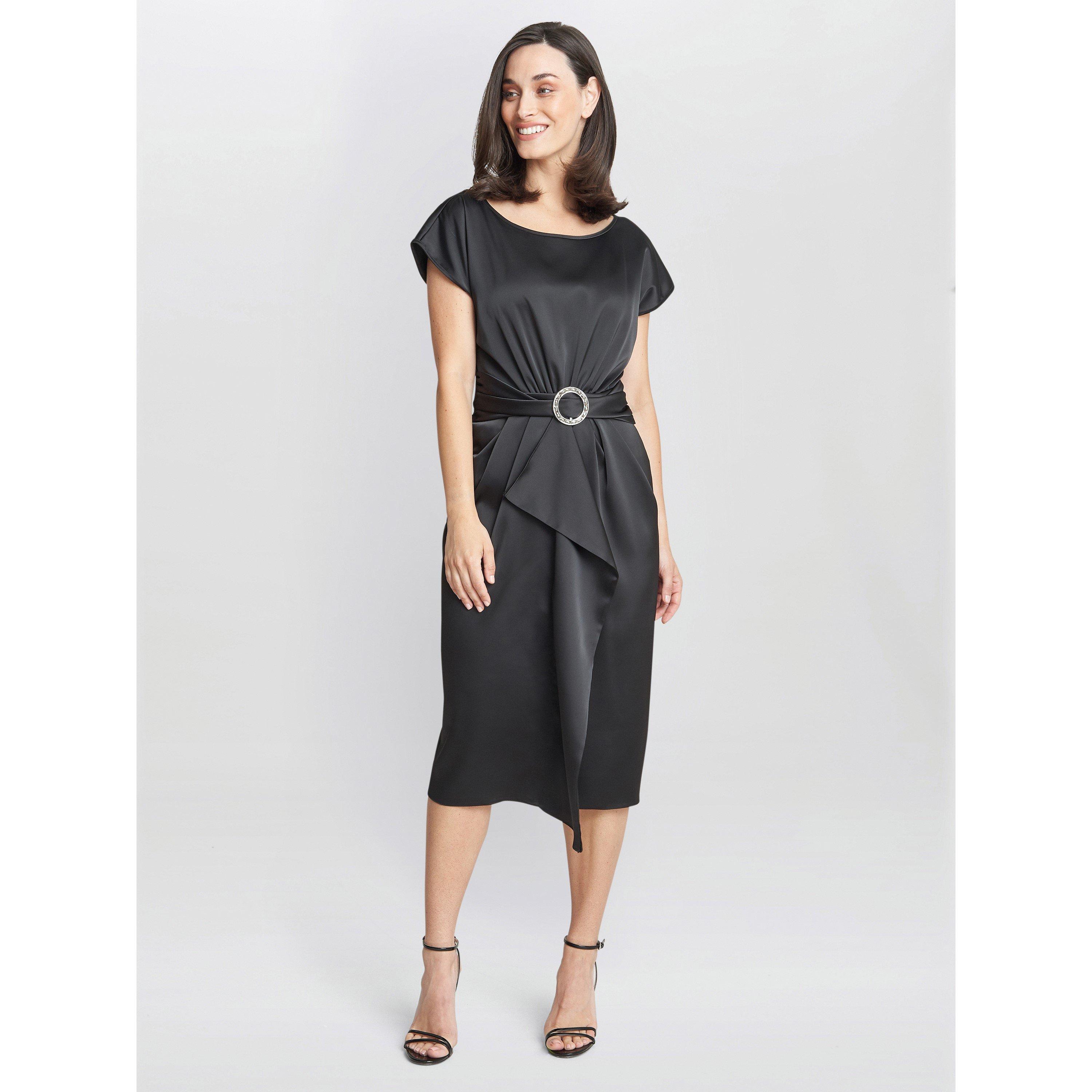 Black - Gina Bacconi - Pelia Satin Dress - 3