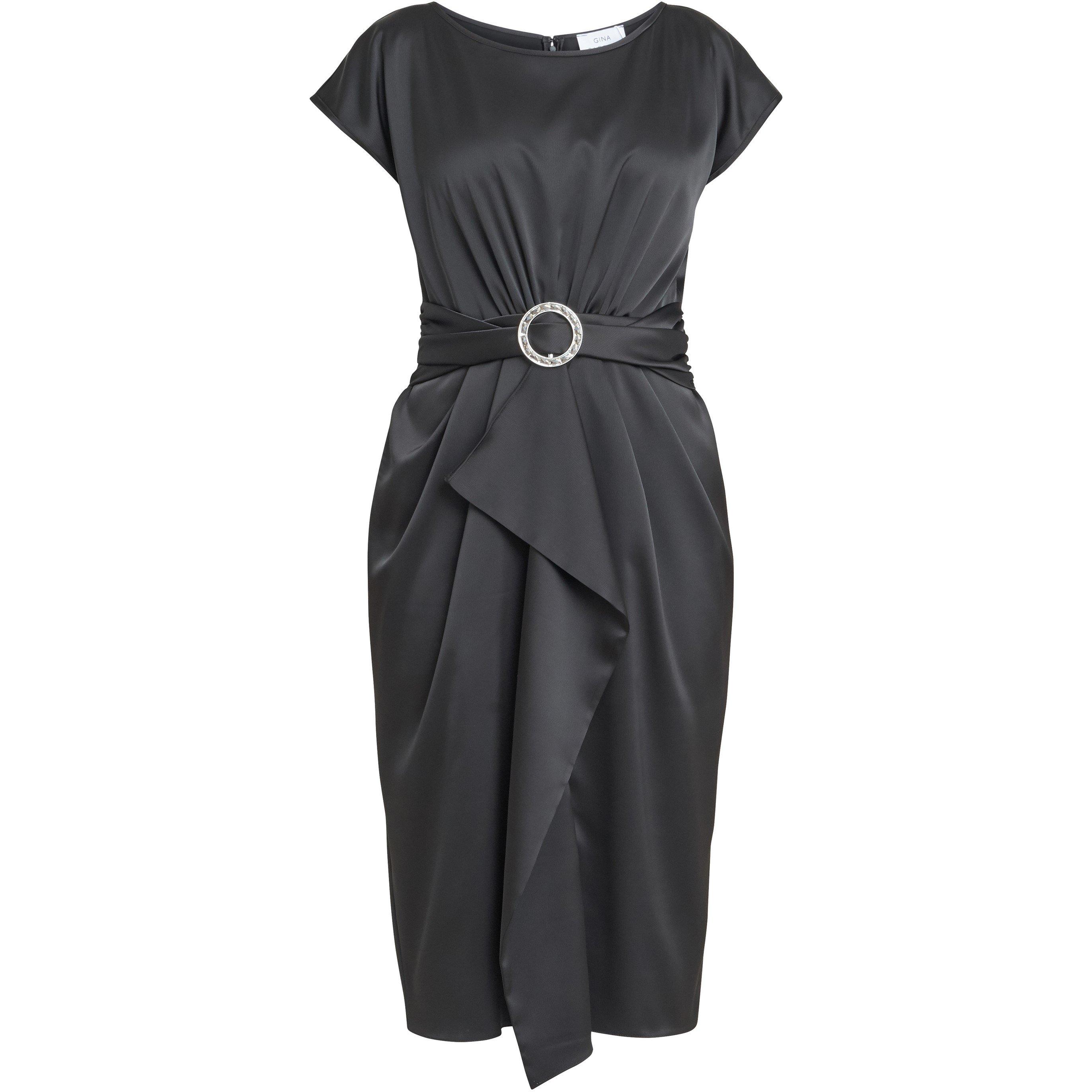 Black - Gina Bacconi - Pelia Satin Dress - 4