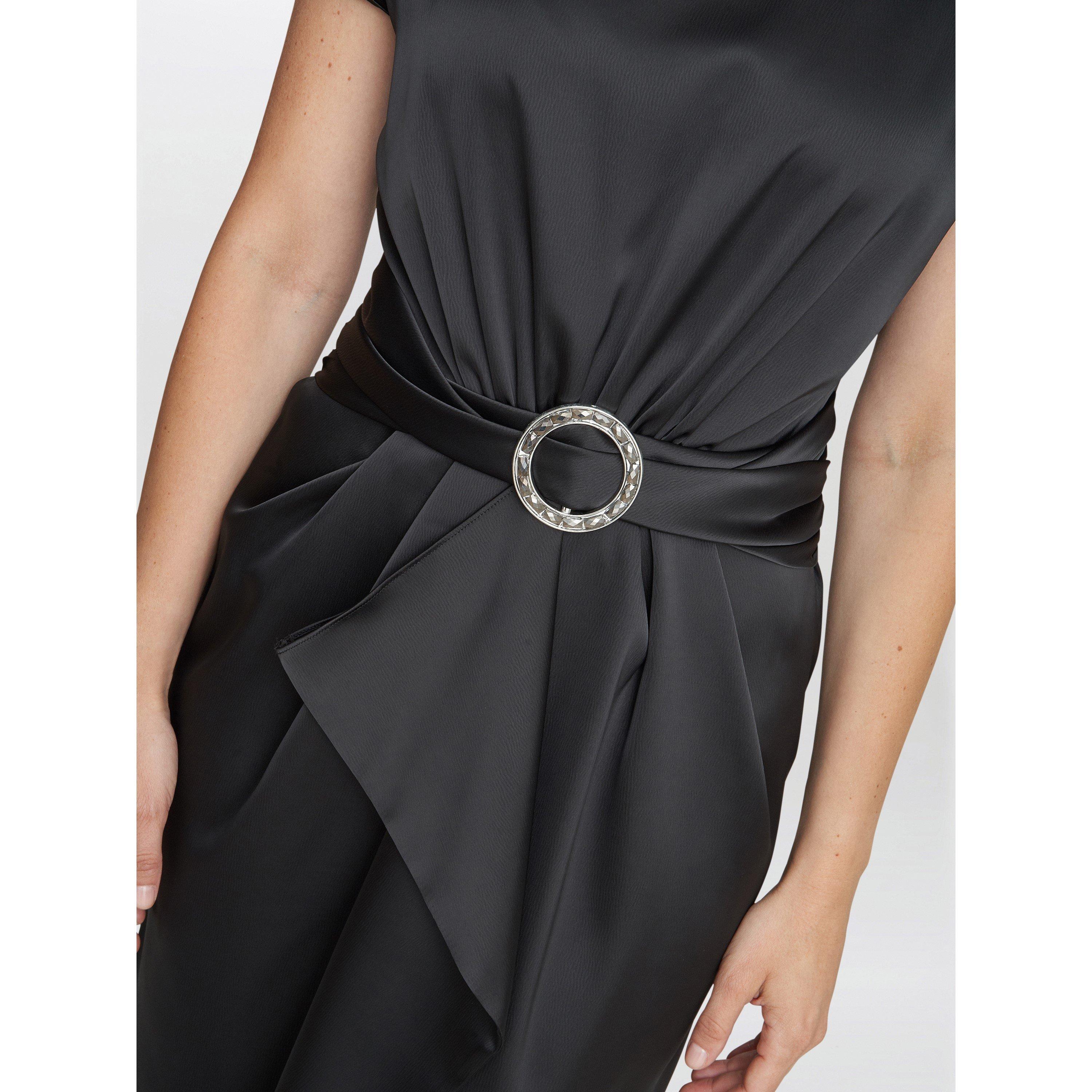 Black - Gina Bacconi - Pelia Satin Dress - 5