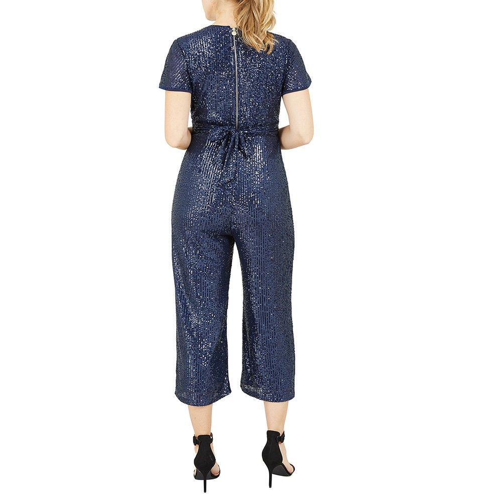 Navy - Yumi - Sequin Jumpsuit in Navy - 3