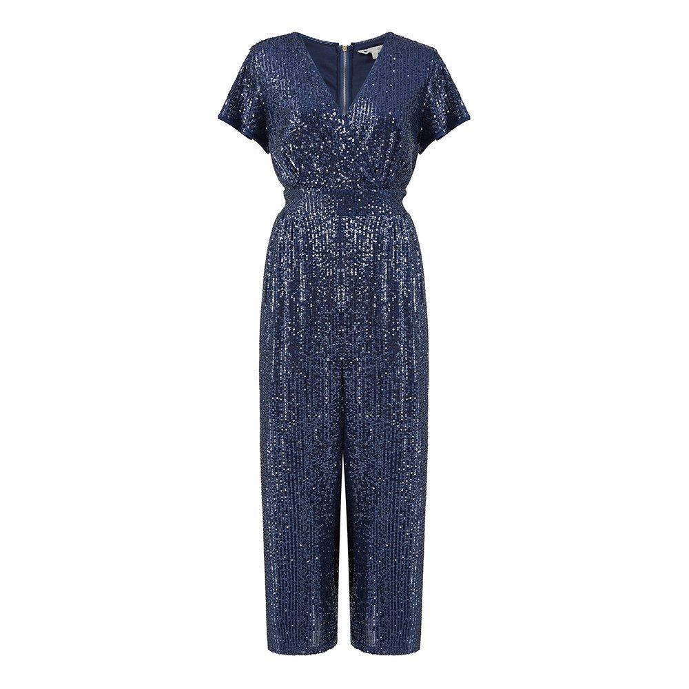 Navy - Yumi - Sequin Jumpsuit in Navy - 4