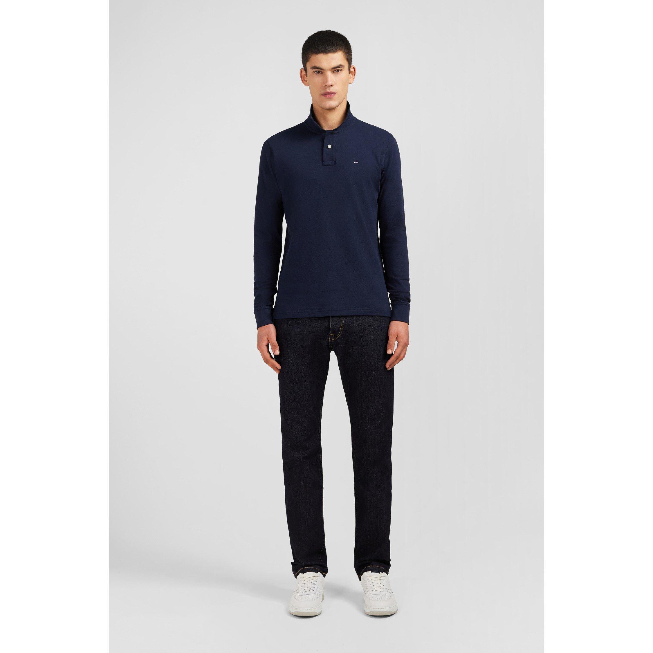 Eden Park Men's Navy Cotton Polo With Contrasting Neck - Blf - 4XL