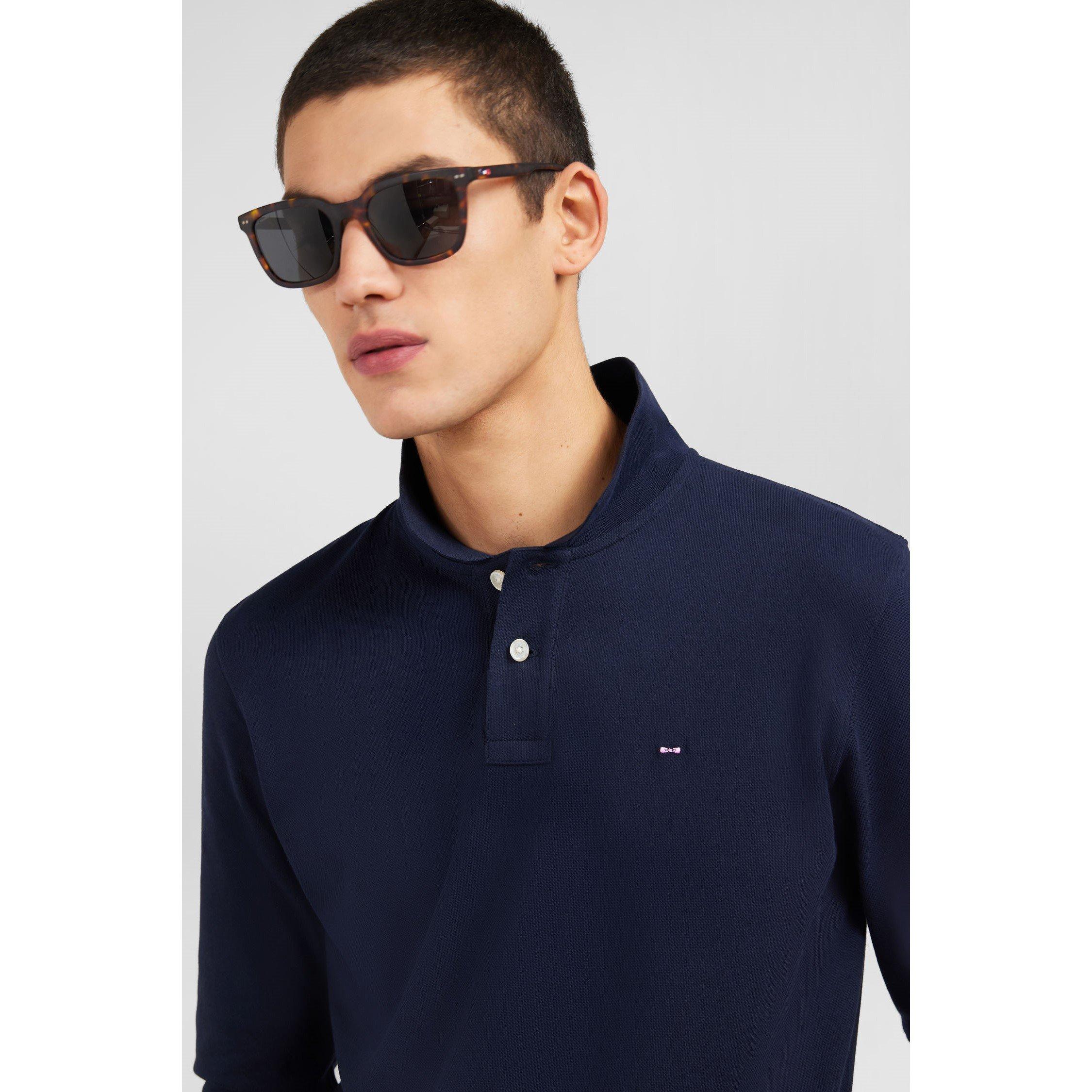 Blf - Eden Park - Navy cotton polo with contrasting neck - 3
