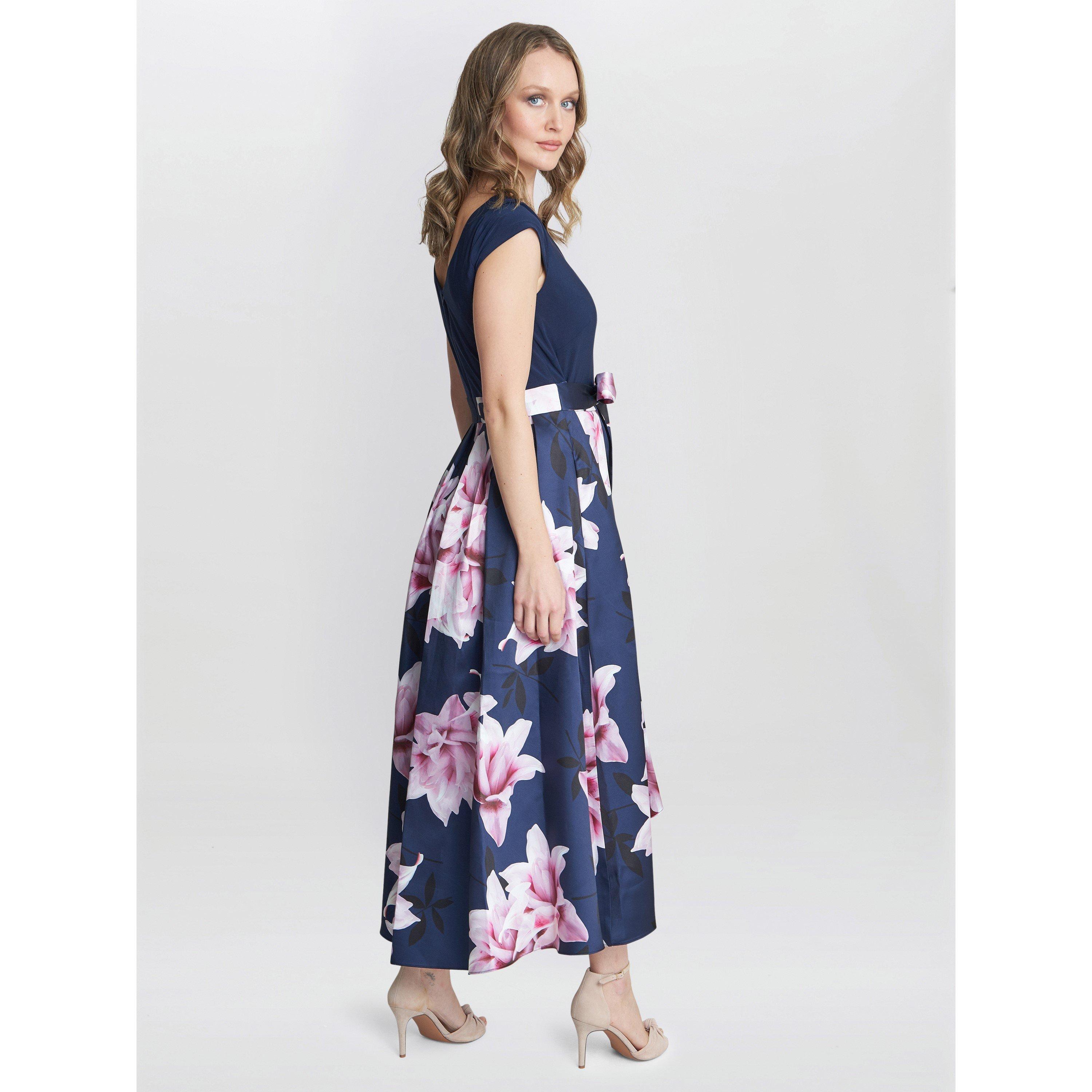 Navy / Multi - Gina Bacconi - Billie Printed High Low Dress - 2