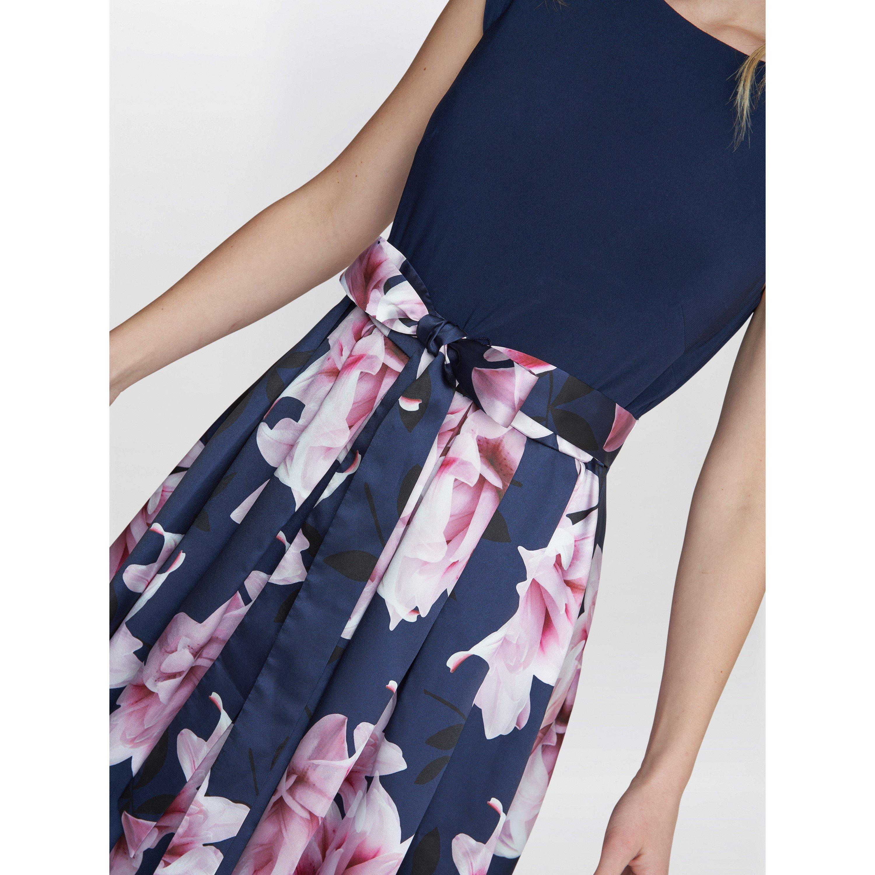 Navy / Multi - Gina Bacconi - Billie Printed High Low Dress - 4