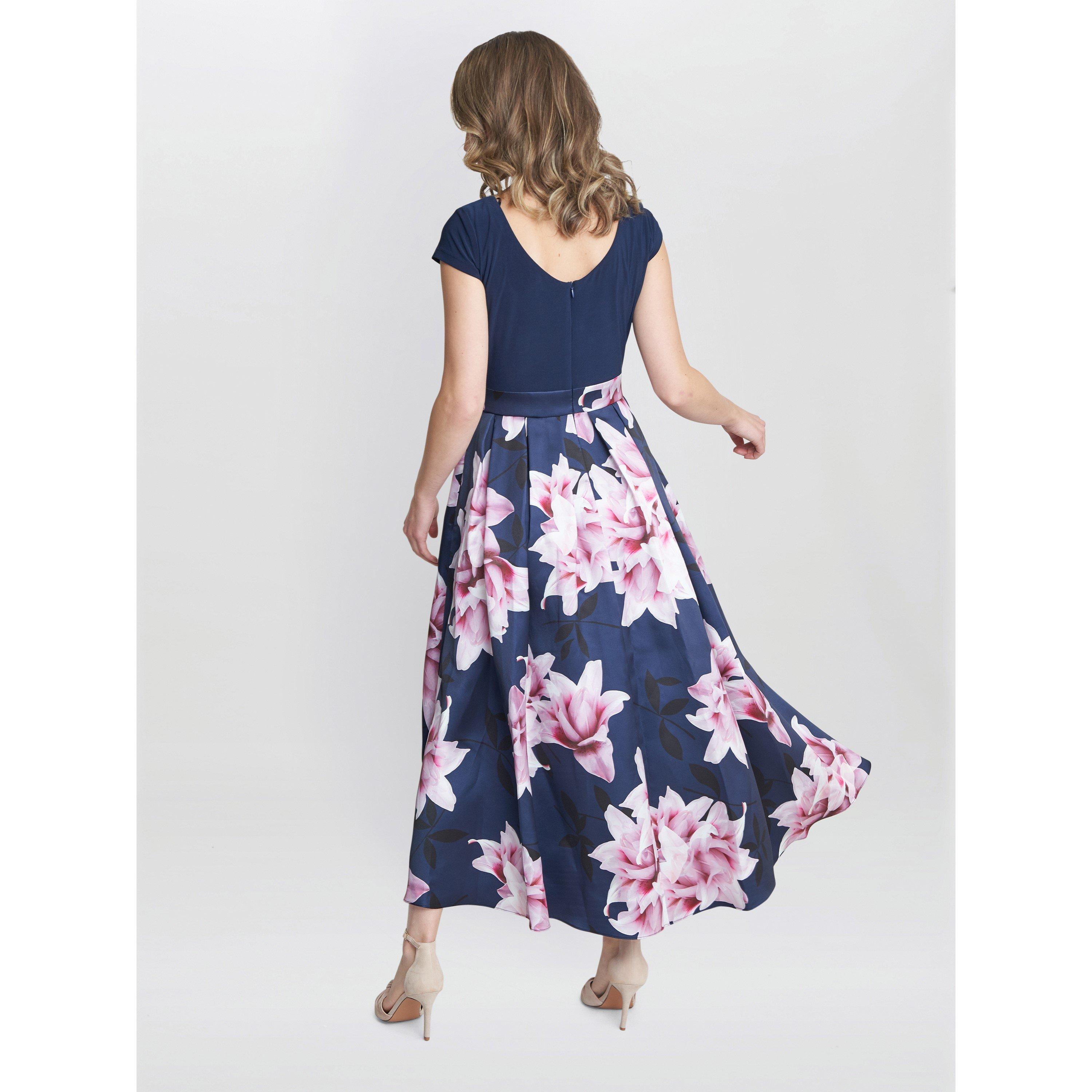 Navy / Multi - Gina Bacconi - Billie Printed High Low Dress - 5