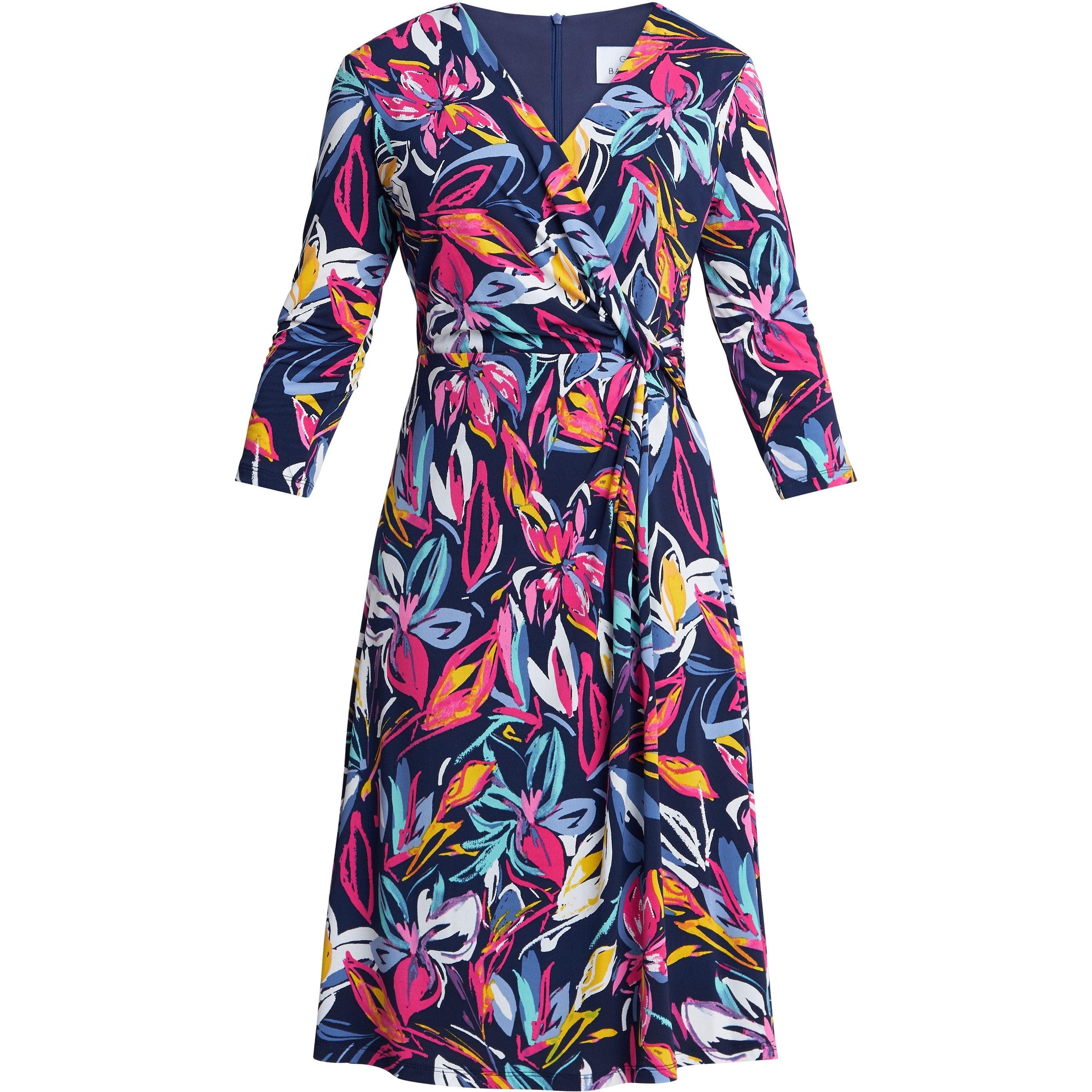 Navy / Blue / P - Gina Bacconi - Carmel Jersey Wrap Dress - 4