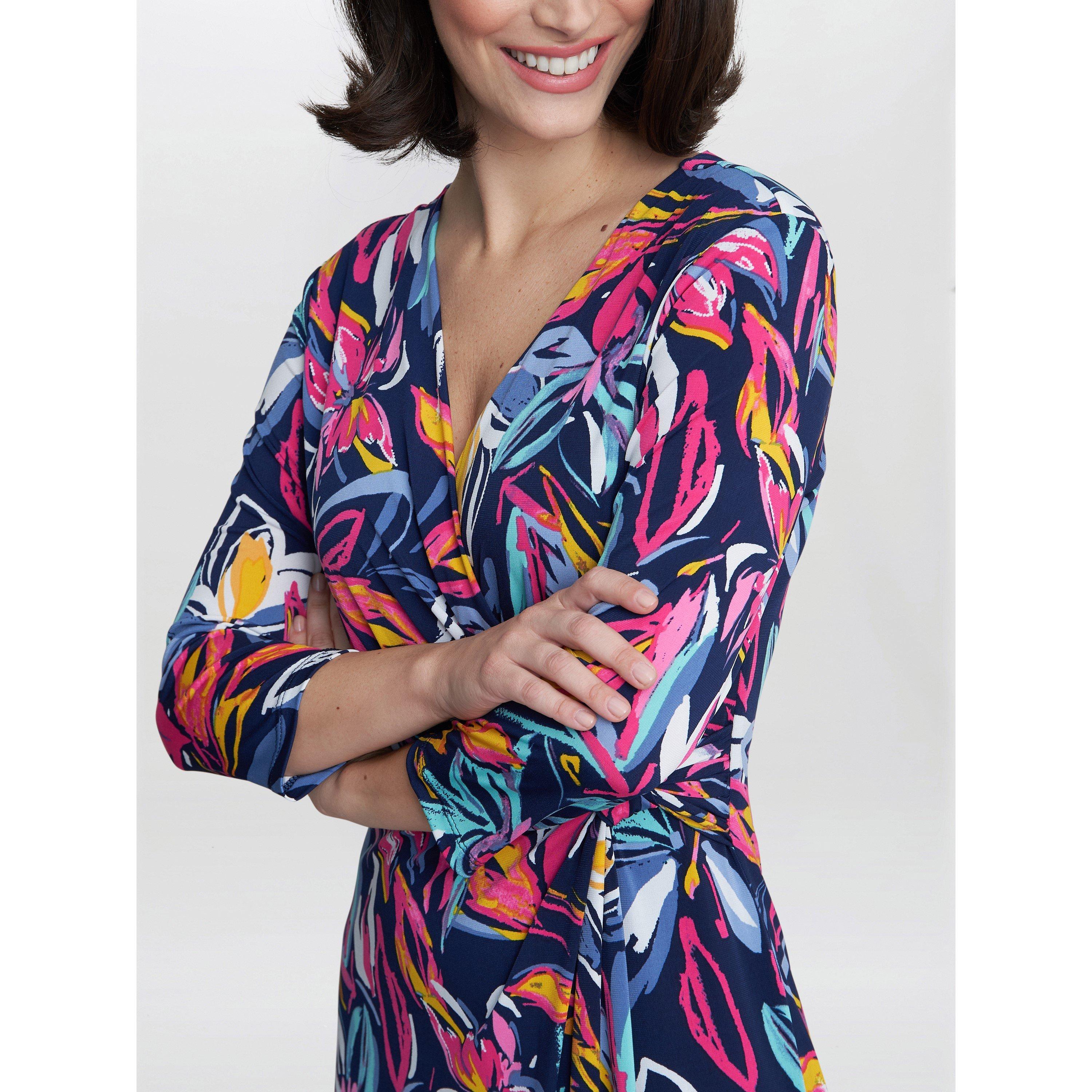 Navy / Blue / P - Gina Bacconi - Carmel Jersey Wrap Dress - 5