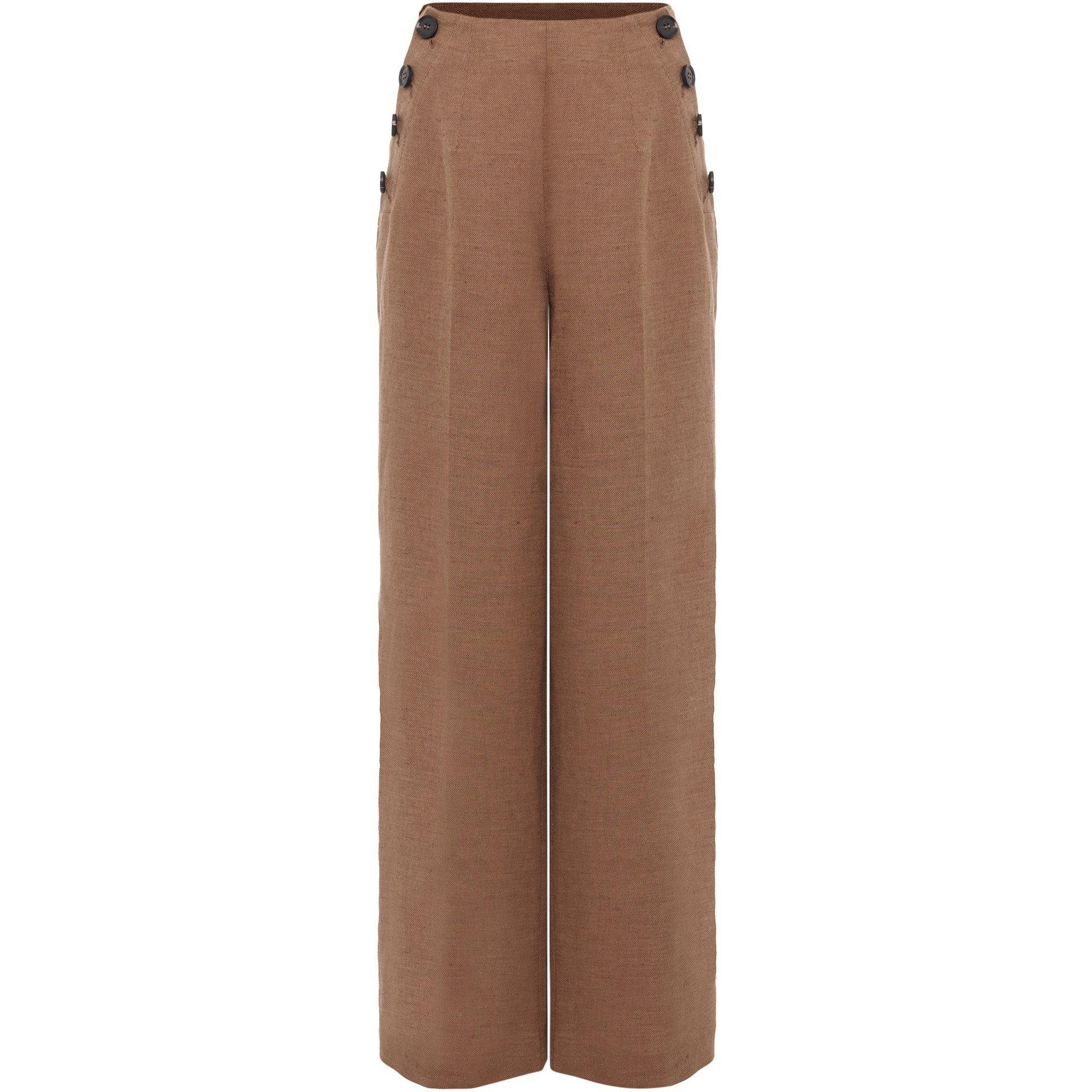 Brown - Phase Eight - Cassandra Linen Trouser - 1