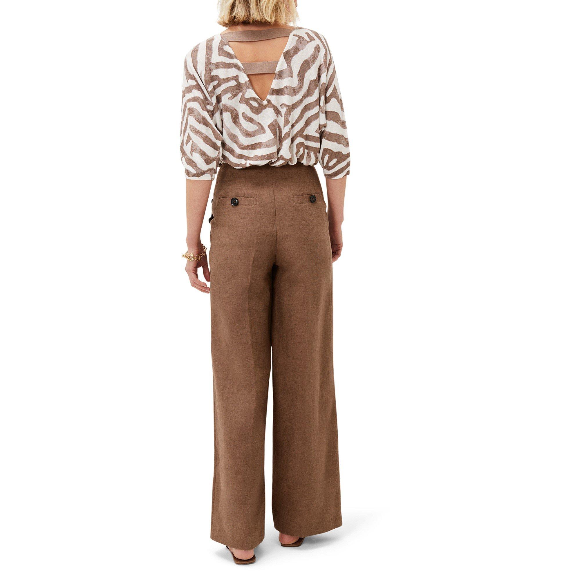 Brown - Phase Eight - Cassandra Linen Trouser - 3