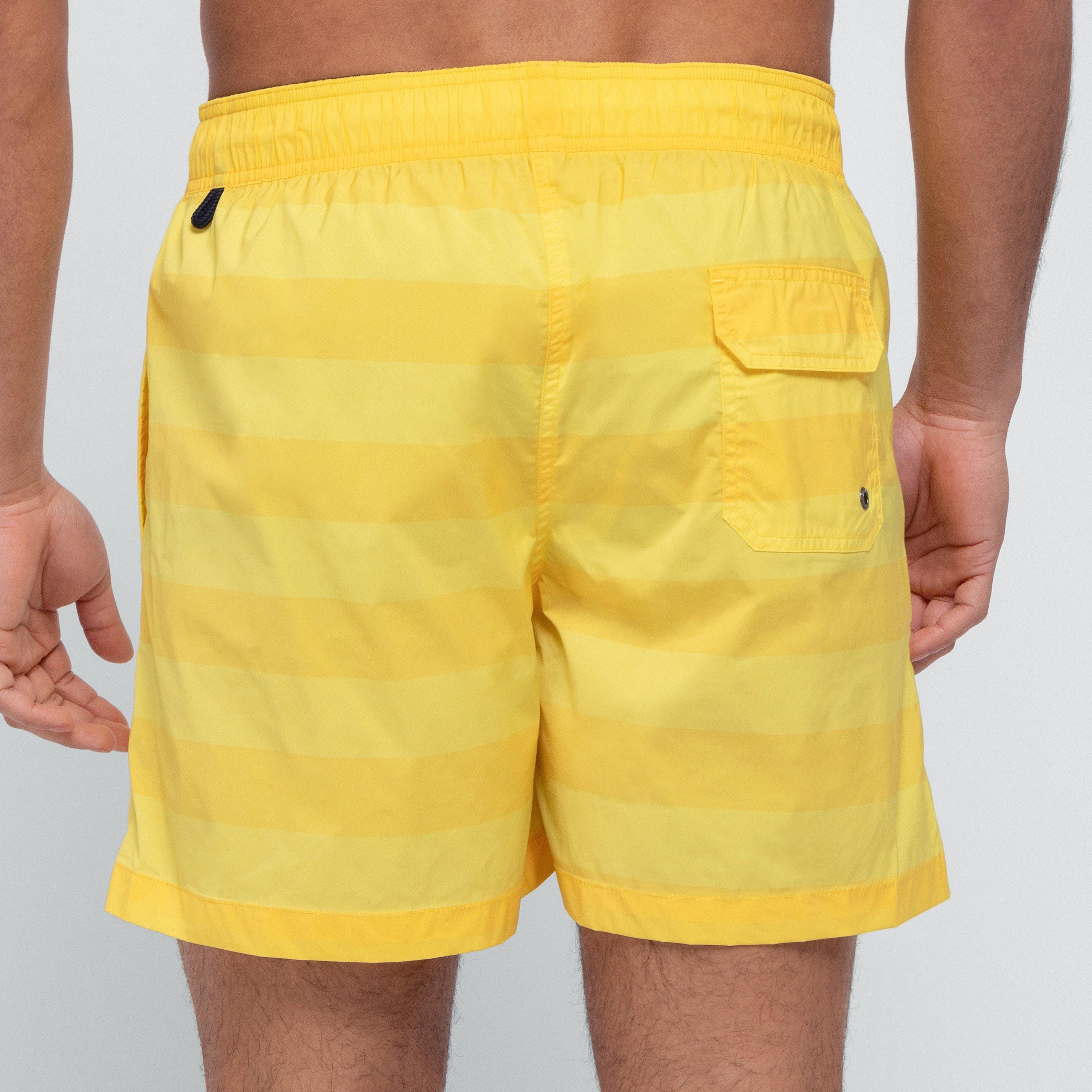 Eden Park Men's Yellow Striped Swim Shorts - Jam - XXL