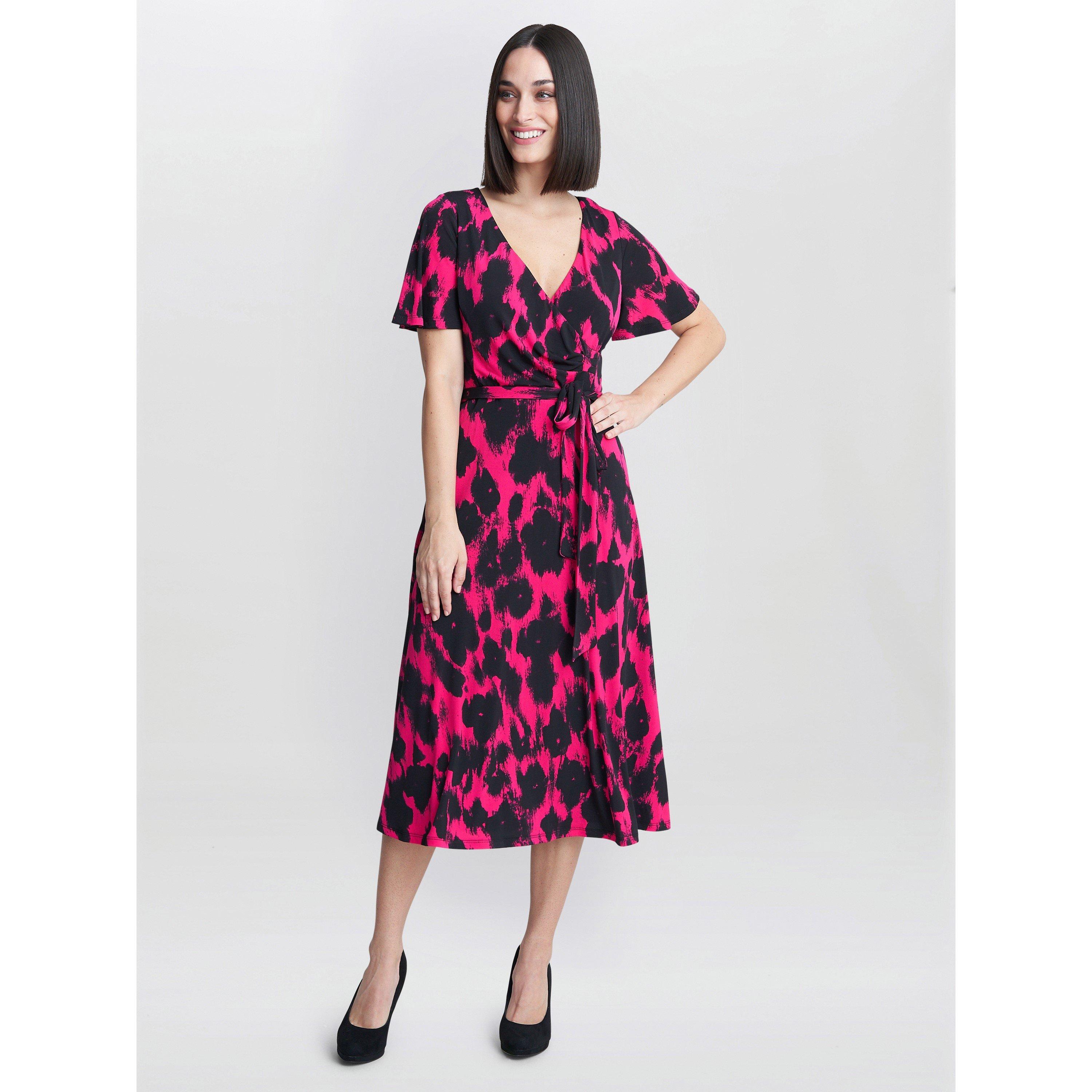 Gina Bacconi Women's Esme Fit And Flare Dress - Black / Pink - 20