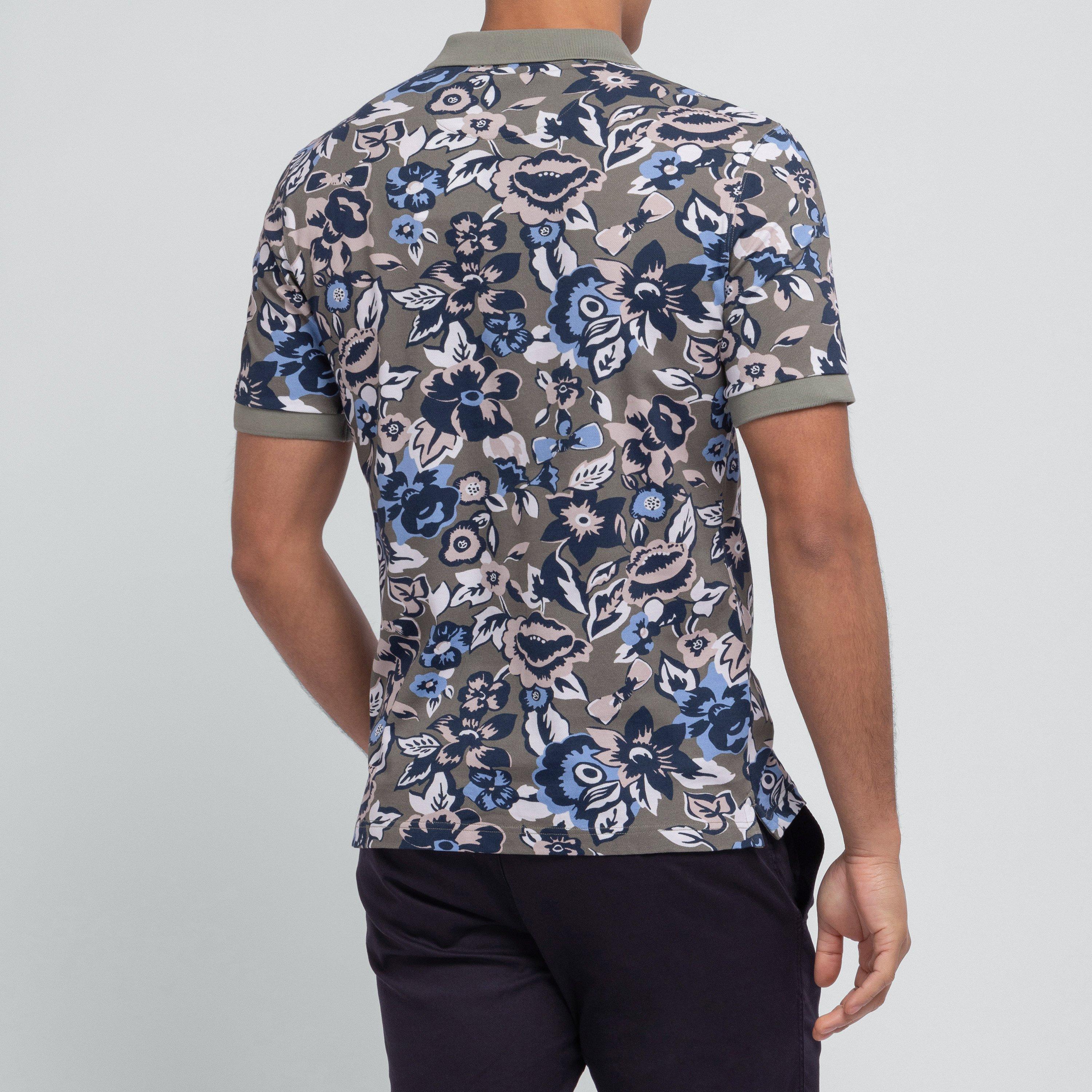 Kam11 - Eden Park - White polo in cotton pique floral print - 4