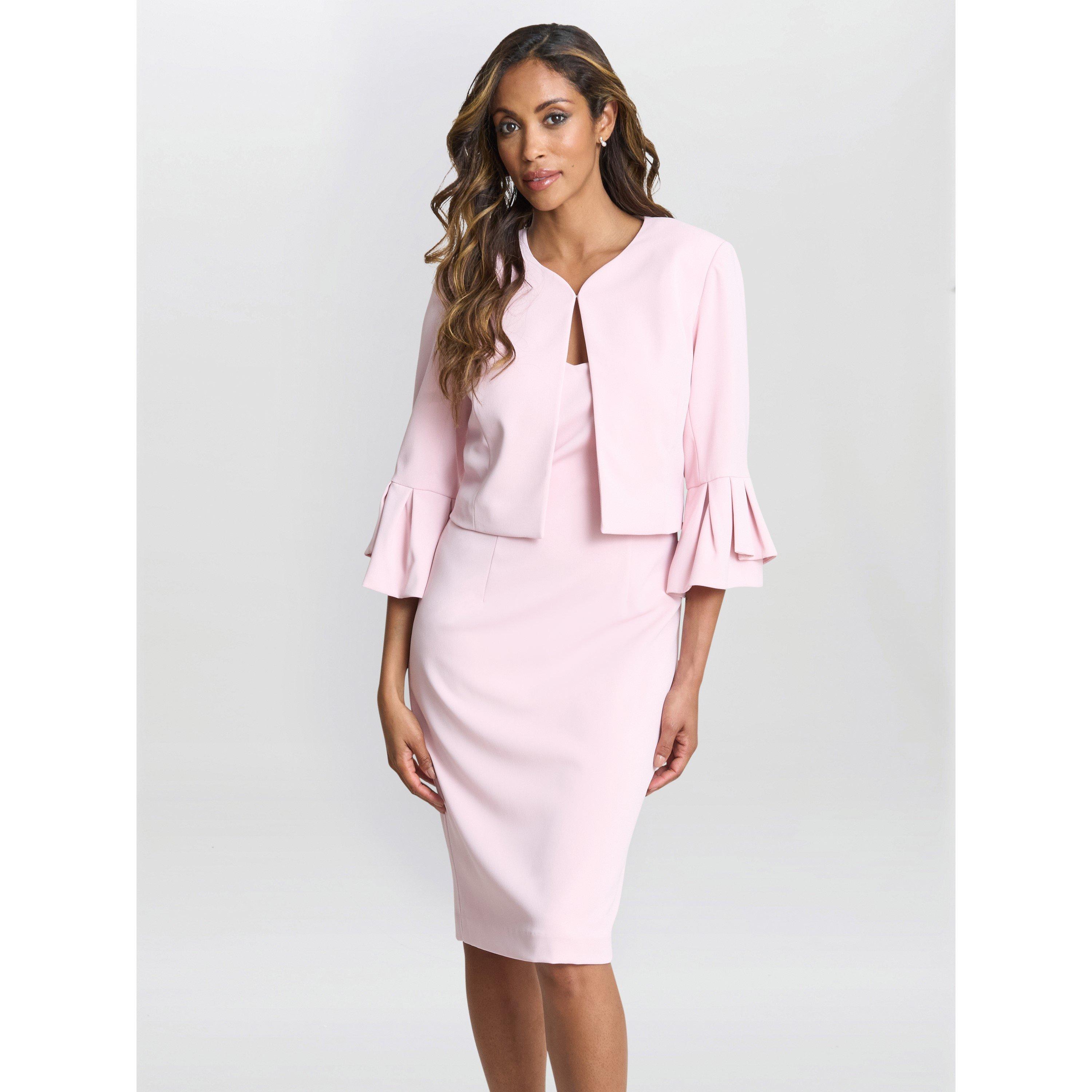 Gina Bacconi Women's Melissa Crepe Dress And Jacket - Potpourri Pink - 22