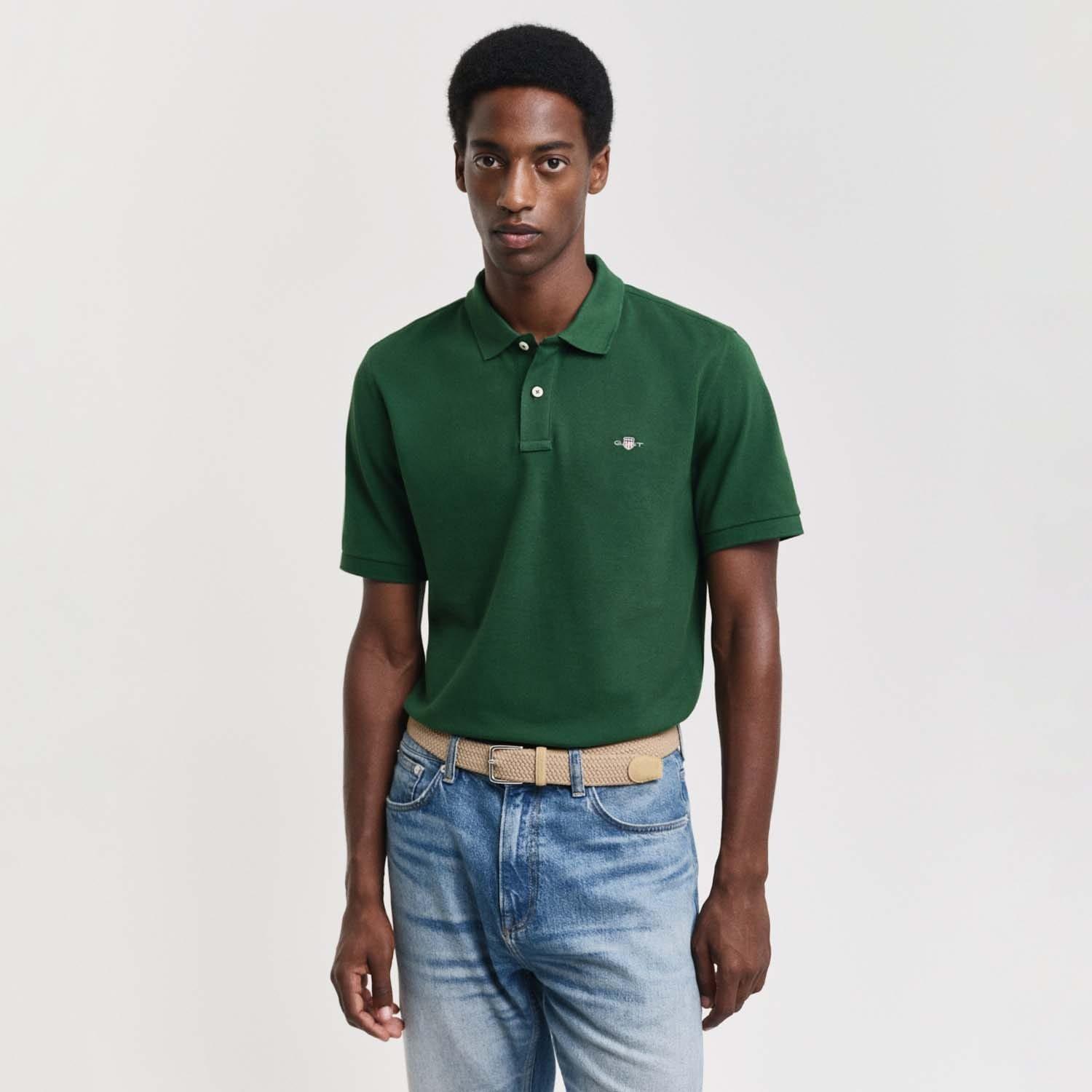 Green - Gant - Embroidered Archive Shield Polo Shirt - 3