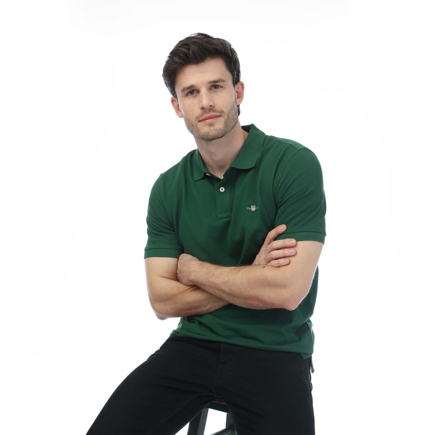 Green - Gant - Embroidered Archive Shield Polo Shirt - 4