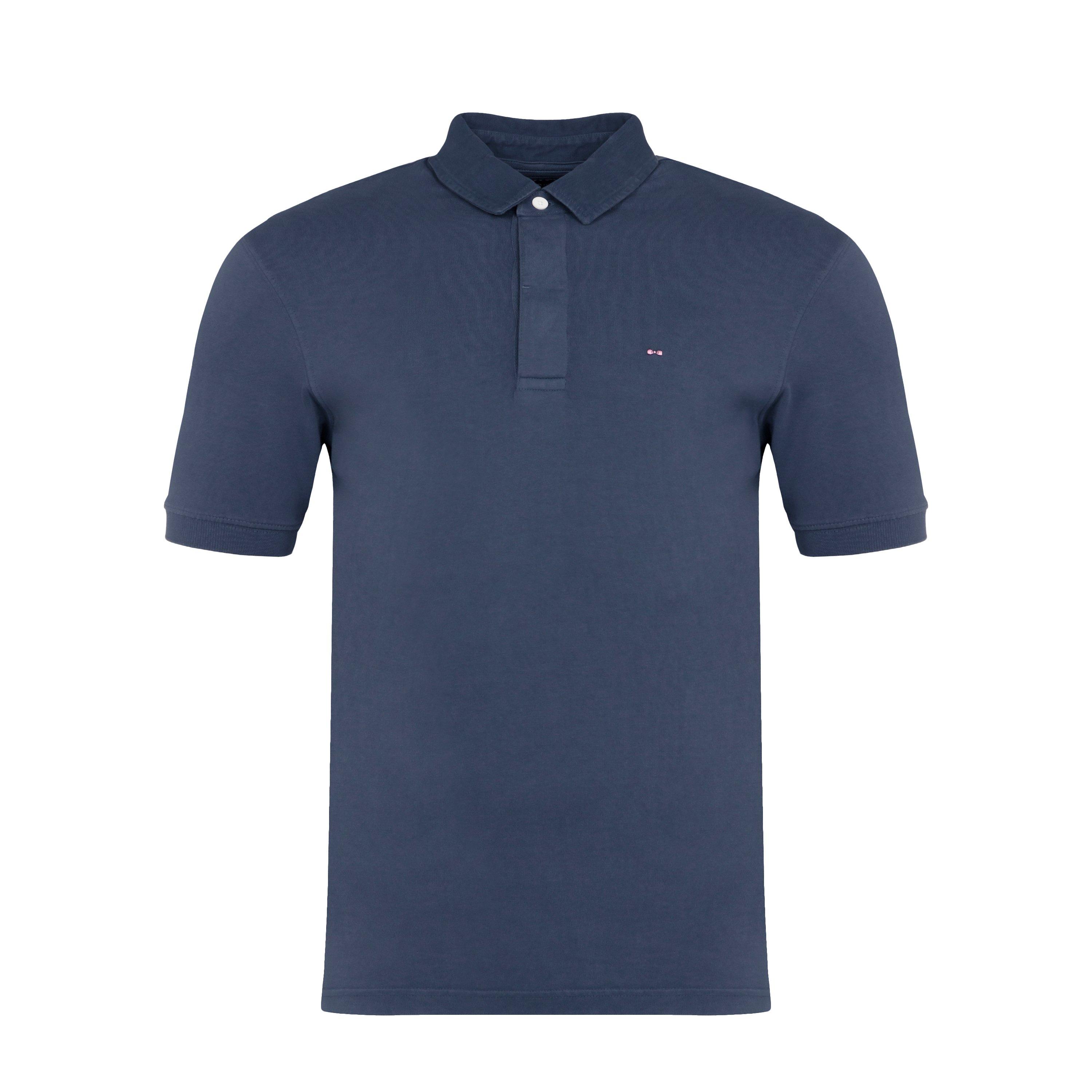 Blf7 - Eden Park - Plain dark blue jersey polo shirt - 1