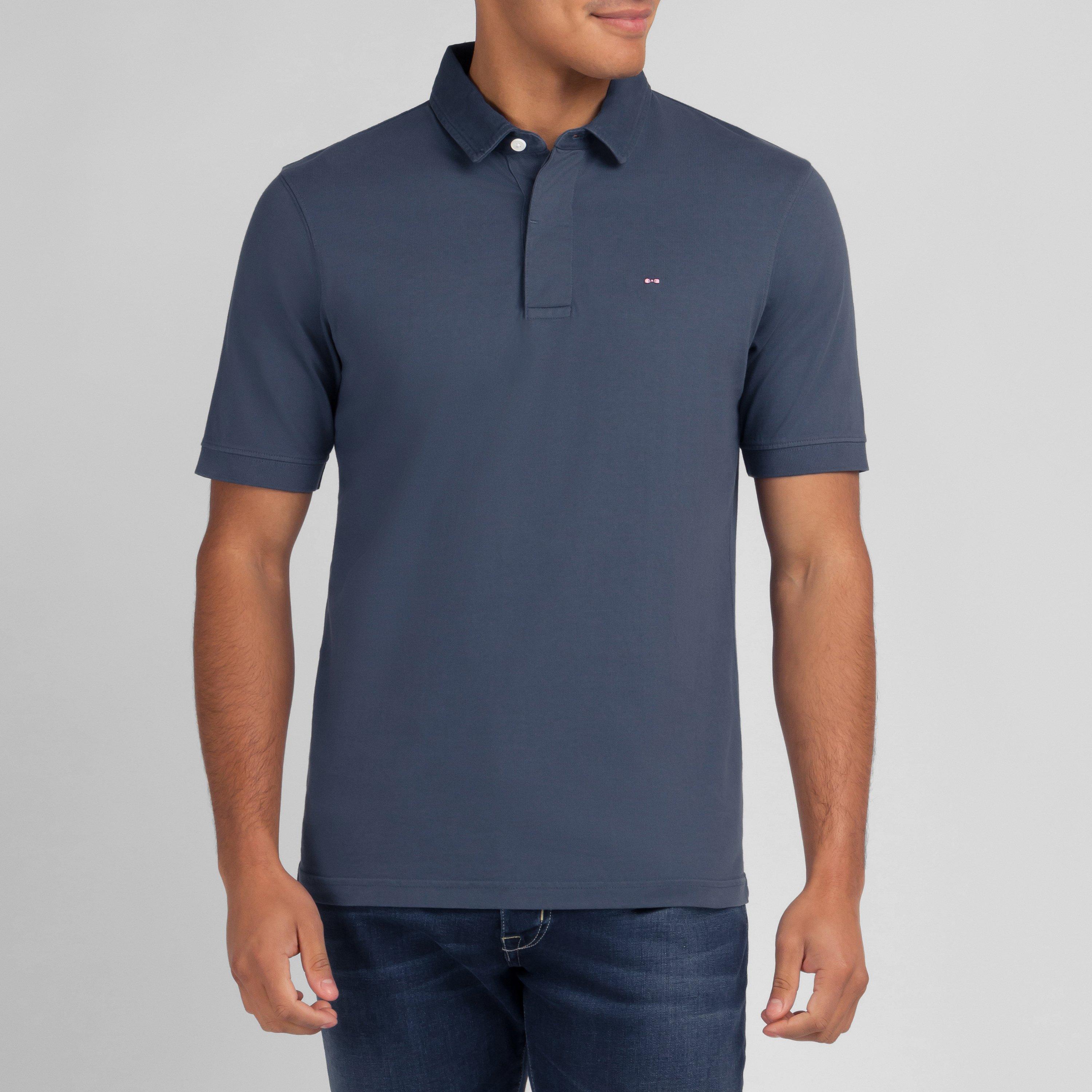Blf7 - Eden Park - Plain dark blue jersey polo shirt - 2
