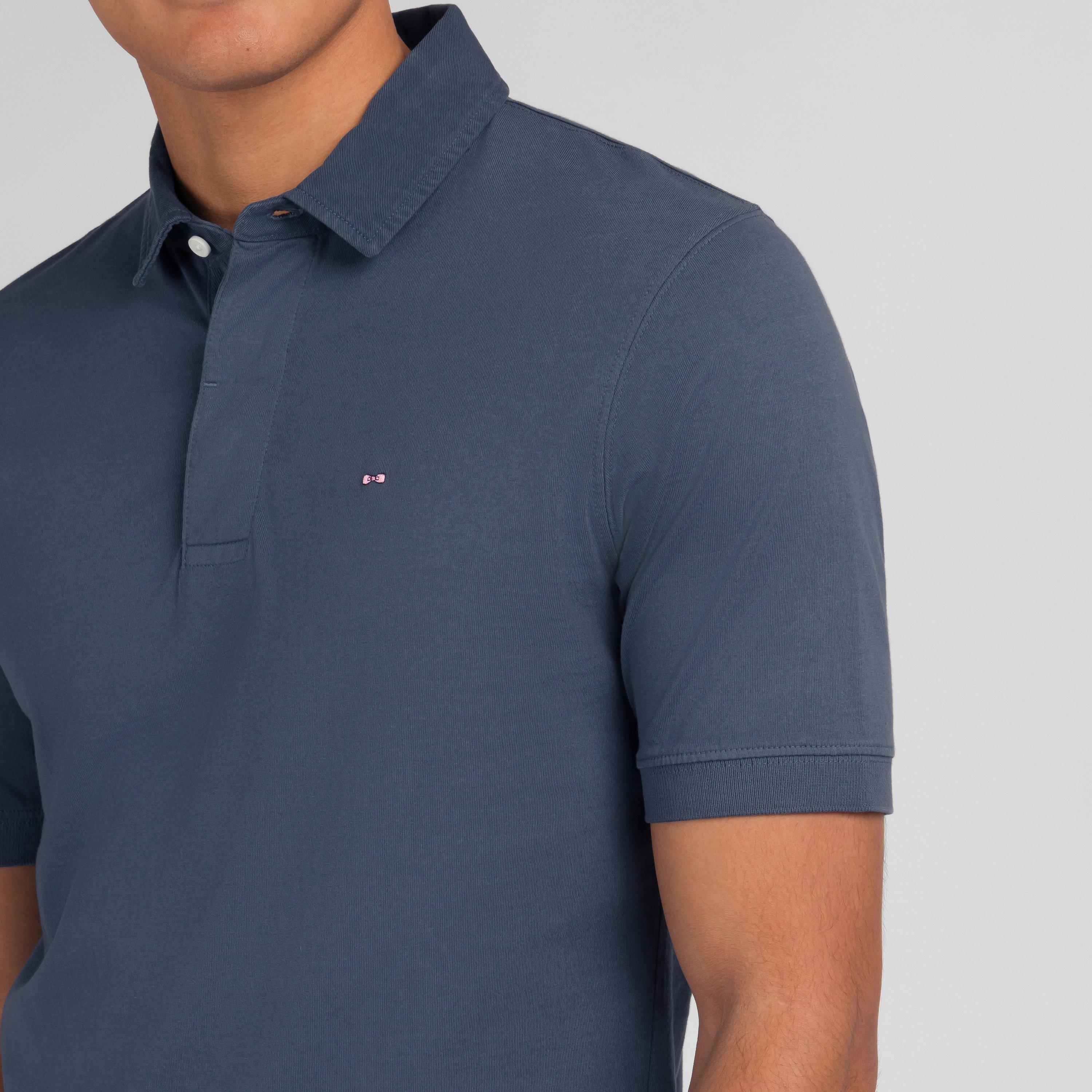 Blf7 - Eden Park - Plain dark blue jersey polo shirt - 3