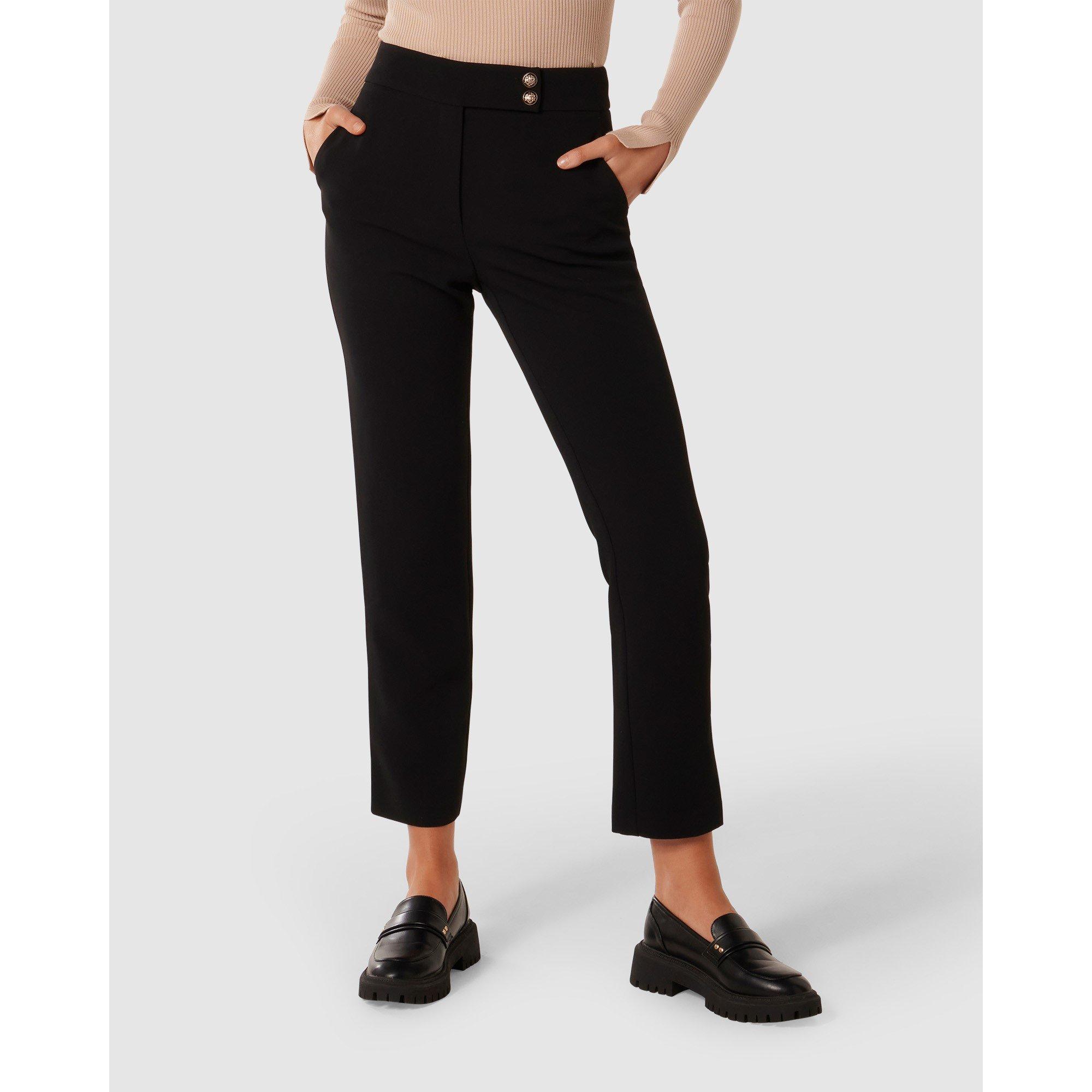 Black - Forever New - Kylie Button Cigarette Pants - 2