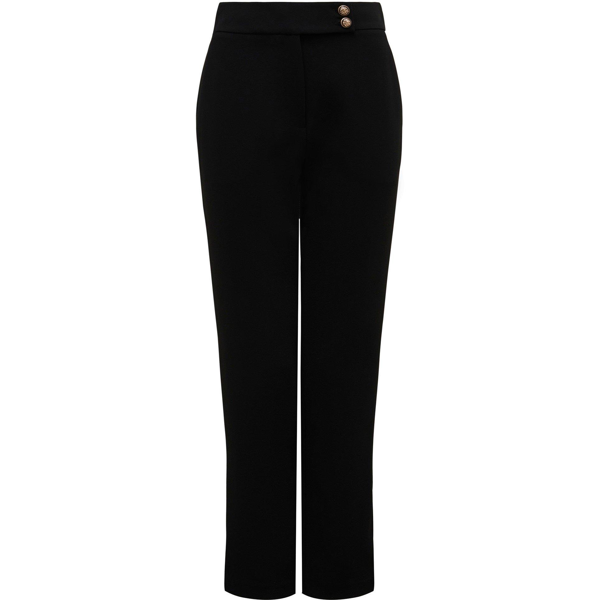 Black - Forever New - Kylie Button Cigarette Pants - 6