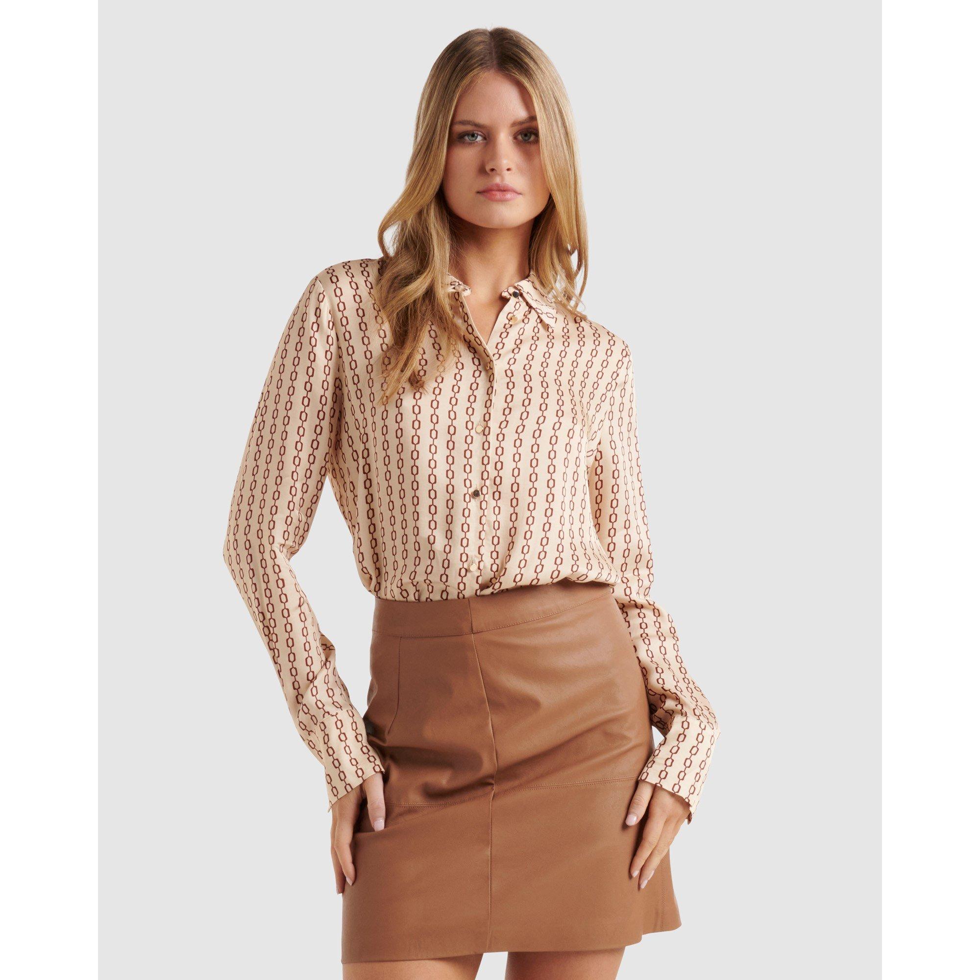 Linked Geo - Forever New - Lila Longline Printed Satin Shirt - 2