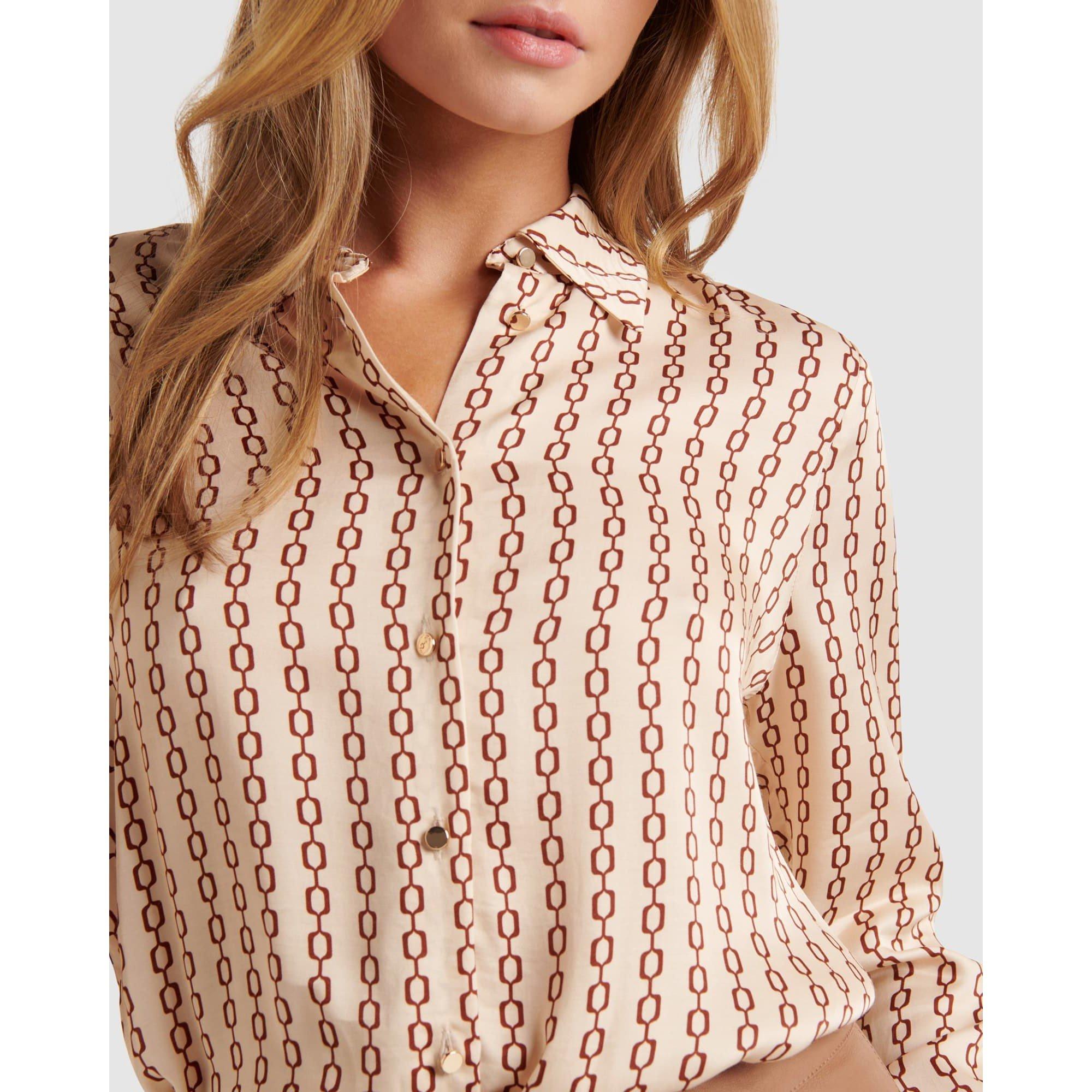 Linked Geo - Forever New - Lila Longline Printed Satin Shirt - 3