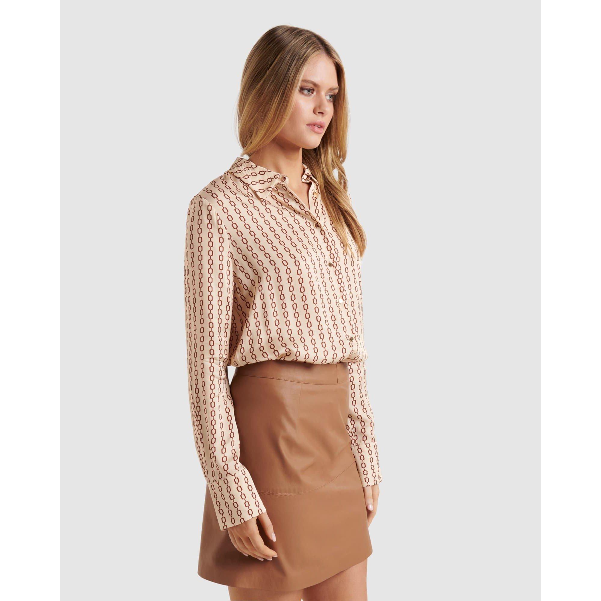 Linked Geo - Forever New - Lila Longline Printed Satin Shirt - 4