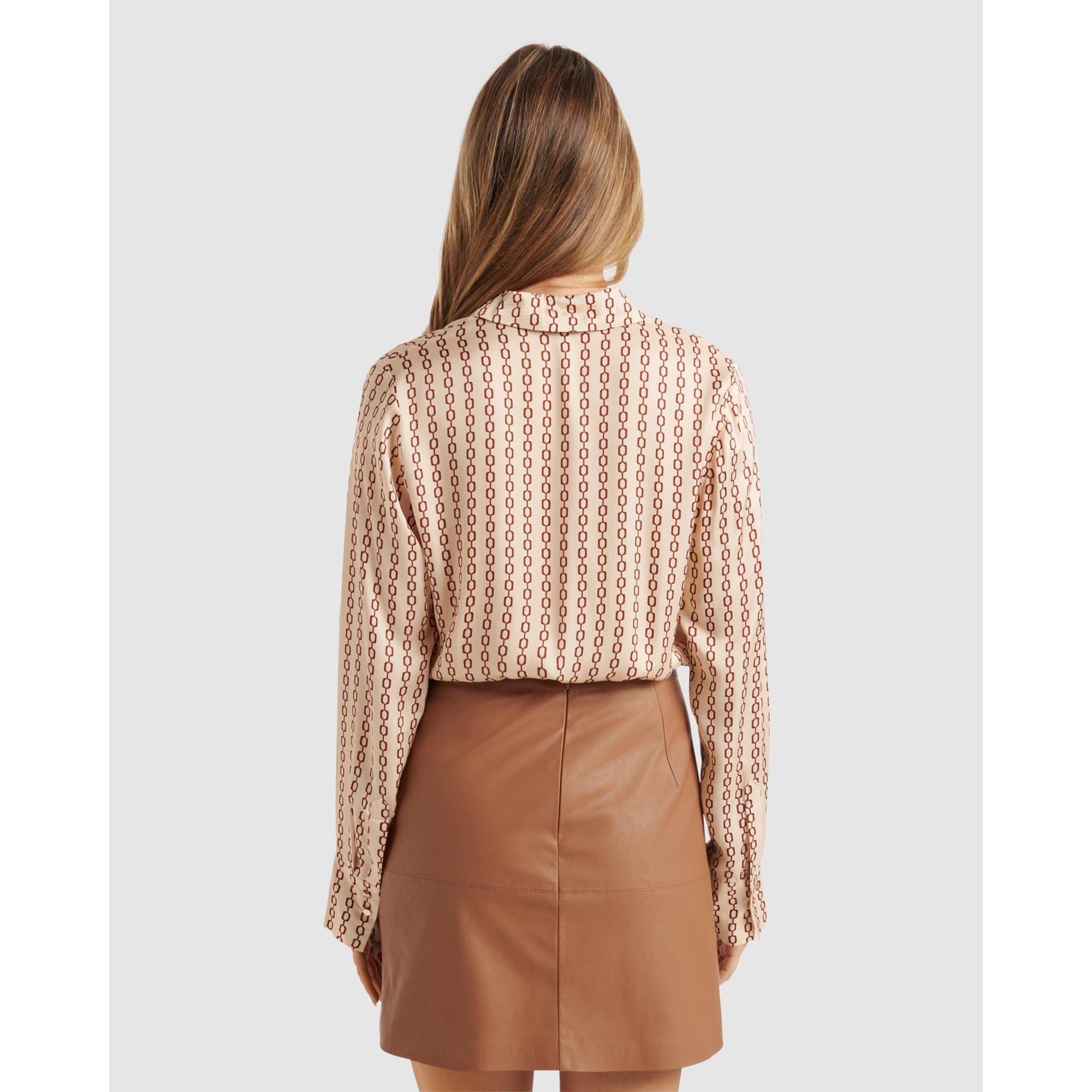 Linked Geo - Forever New - Lila Longline Printed Satin Shirt - 5