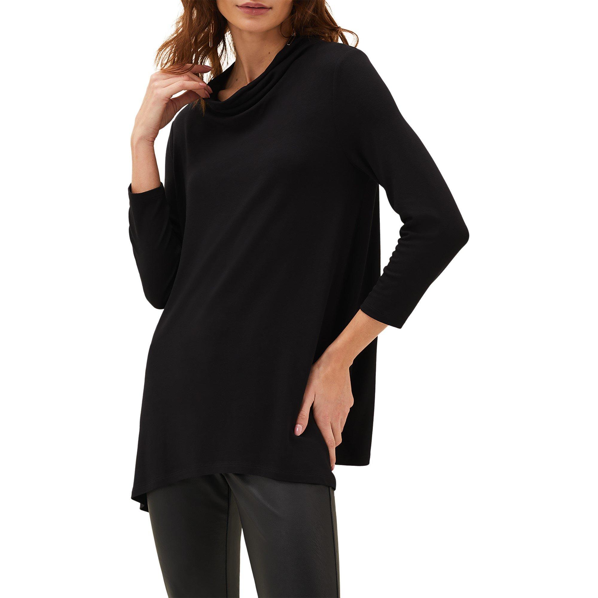 Black - Phase Eight - Chrissie Cowl Swing Top - 2