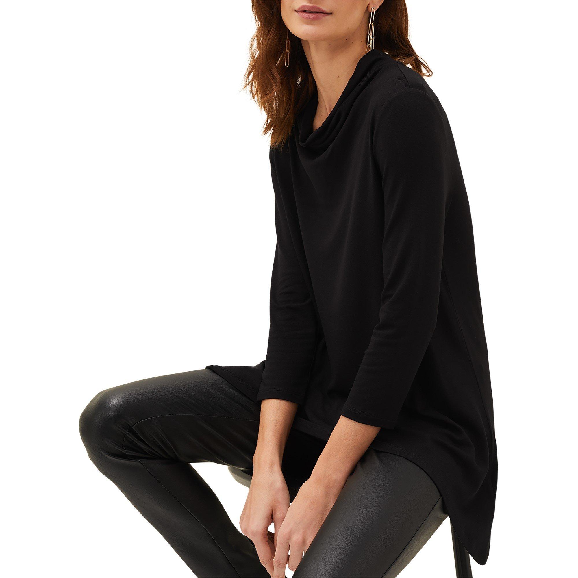 Black - Phase Eight - Chrissie Cowl Swing Top - 4