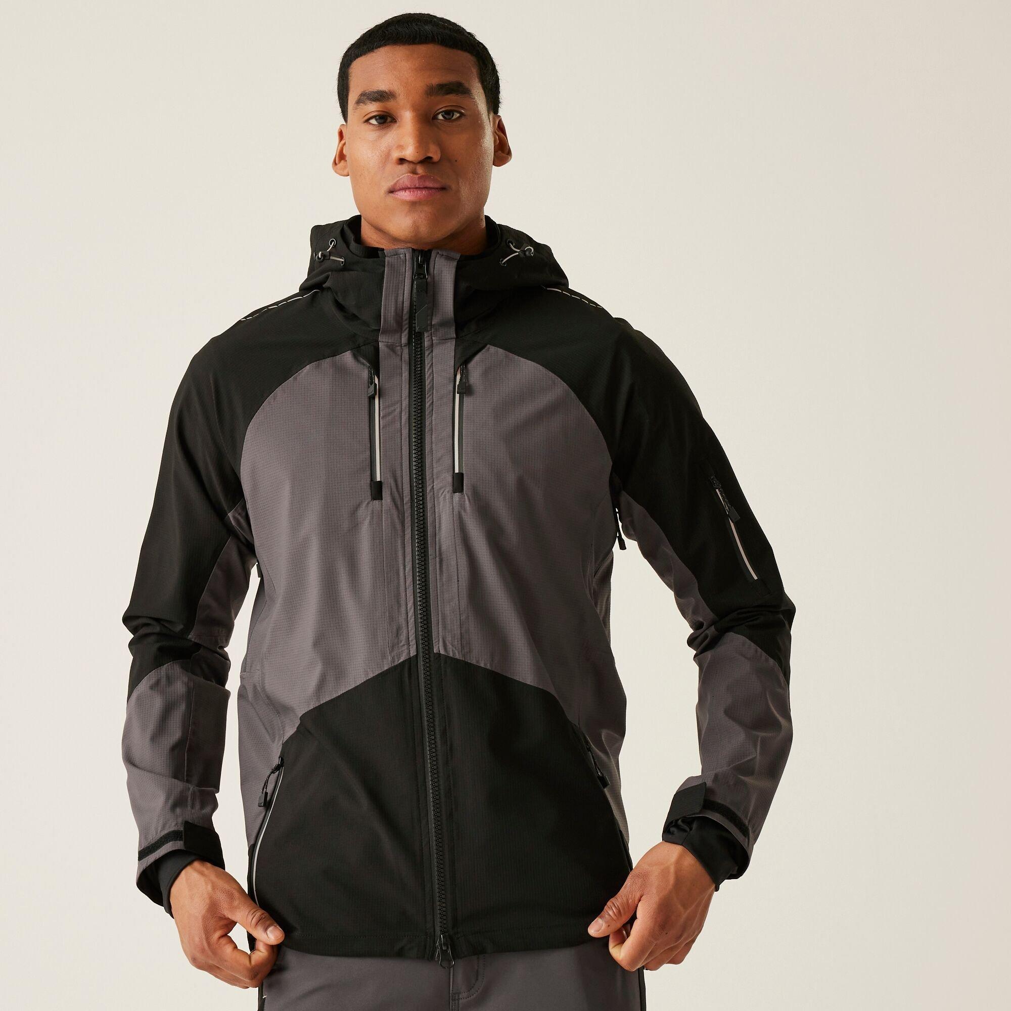 Regatta Men's 4Tex Stretch Waterproof Shell Jacket - Slate Grey Blac - XXL