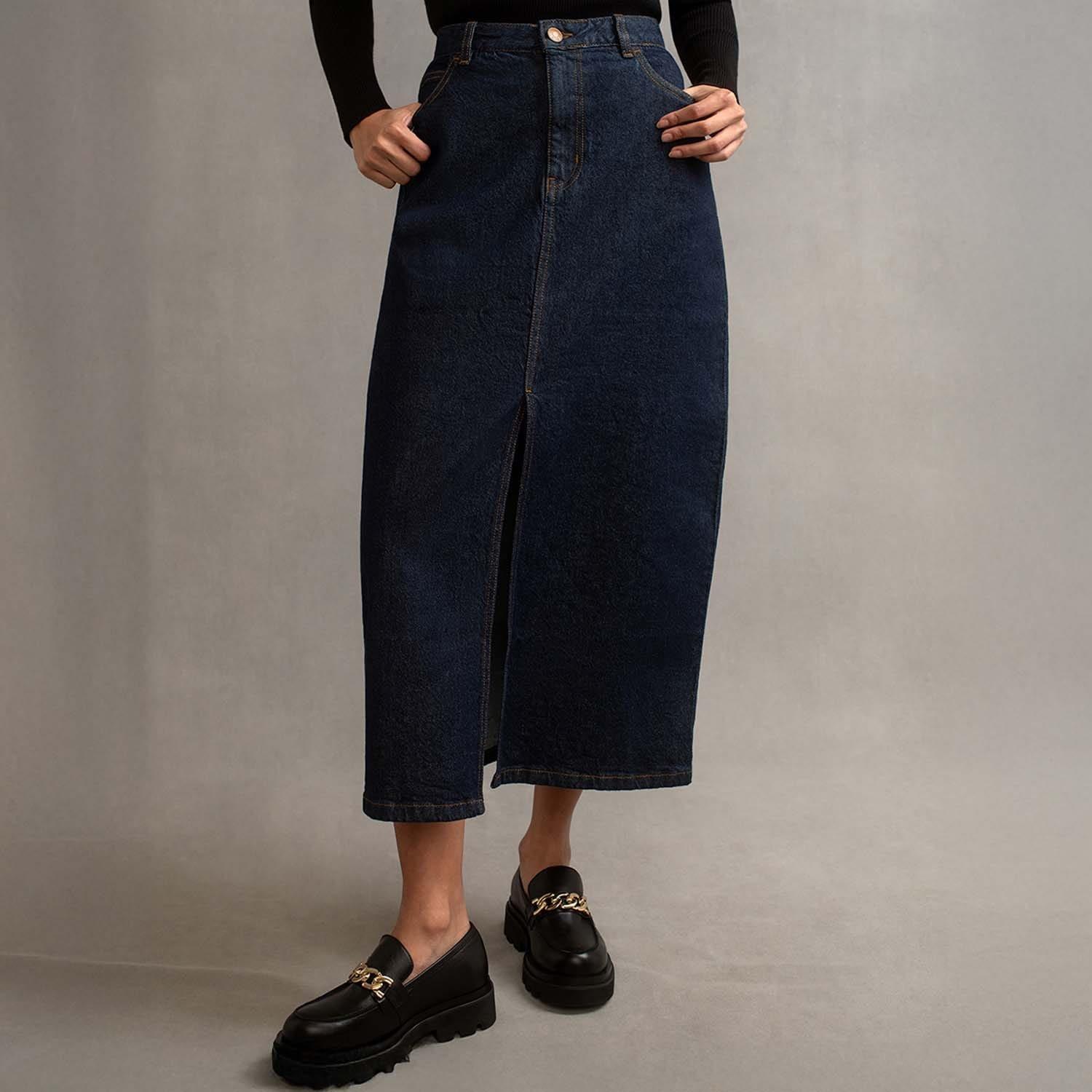 Blue - Nobodys Child - Denim Column Skirt - 1