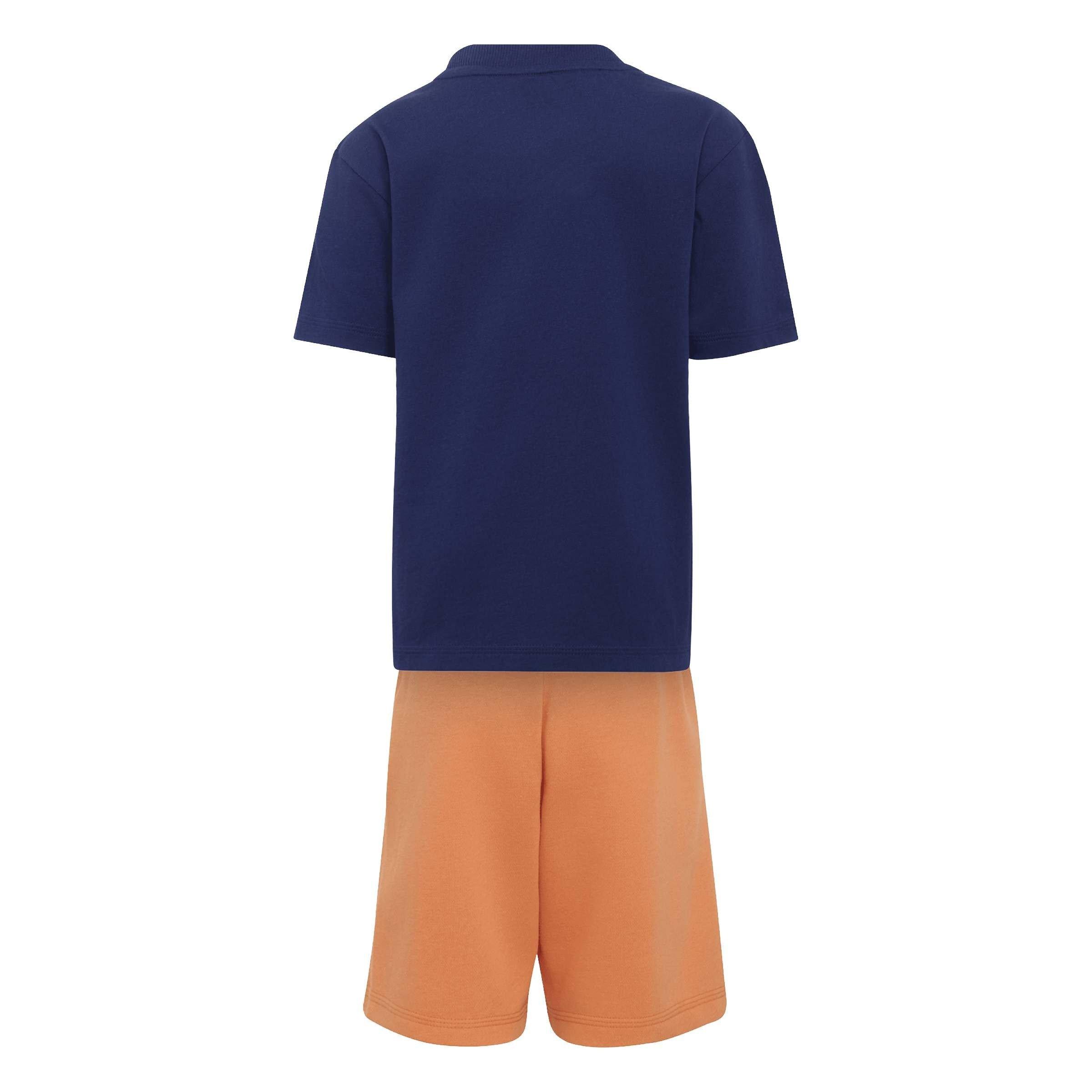 Dunkelblau/Duor - adidas - Kids' Lin Cotton Short-Sleeve T-Shirt and Shorts Clothing Set - 2