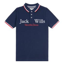 Jack Wills Jack Kids Boys Script Tipped Polo Shirt