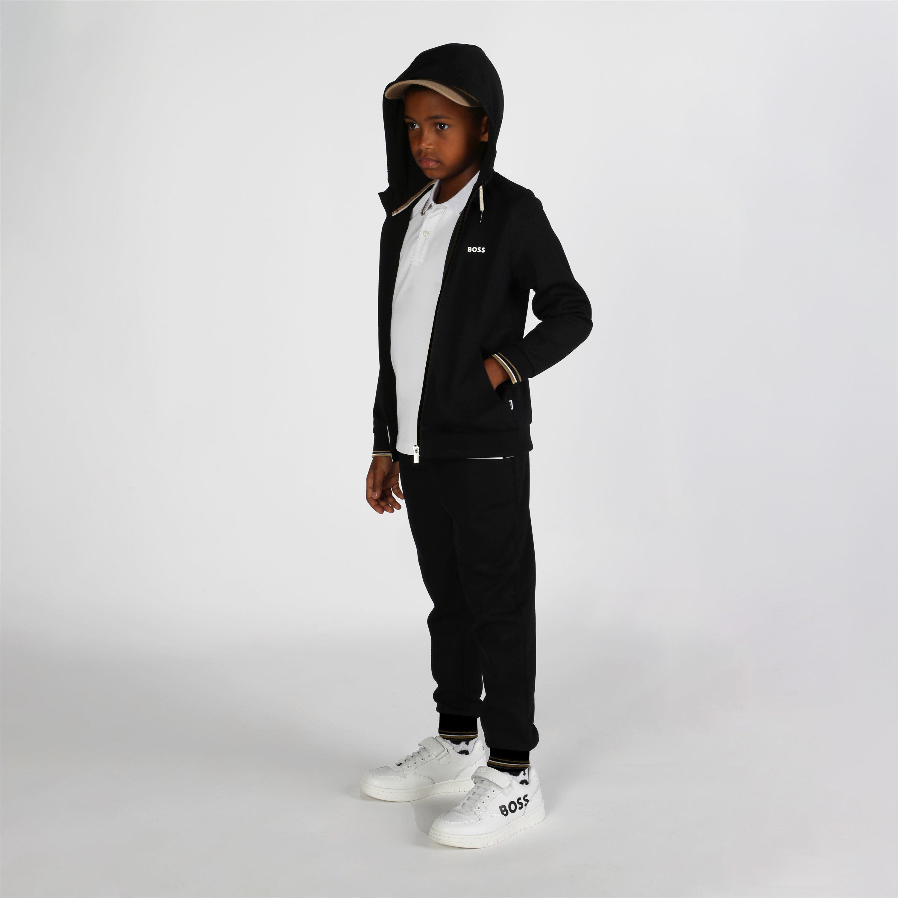 White - Boss - Kids Colour Block Short-Sleeve Polo - 4