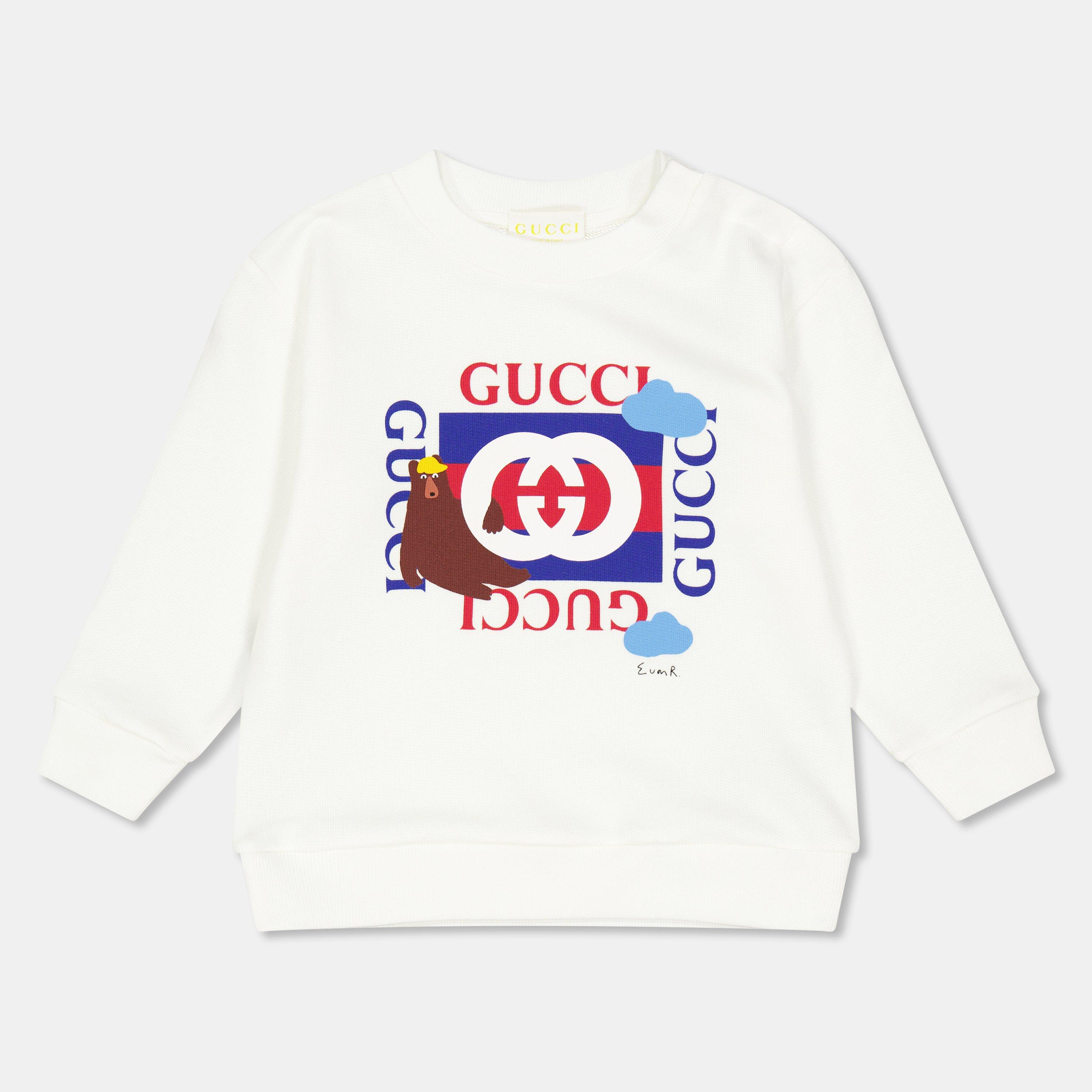 White 9214 - Gucci - Kids' Logo Crew Sweatshirt - 1