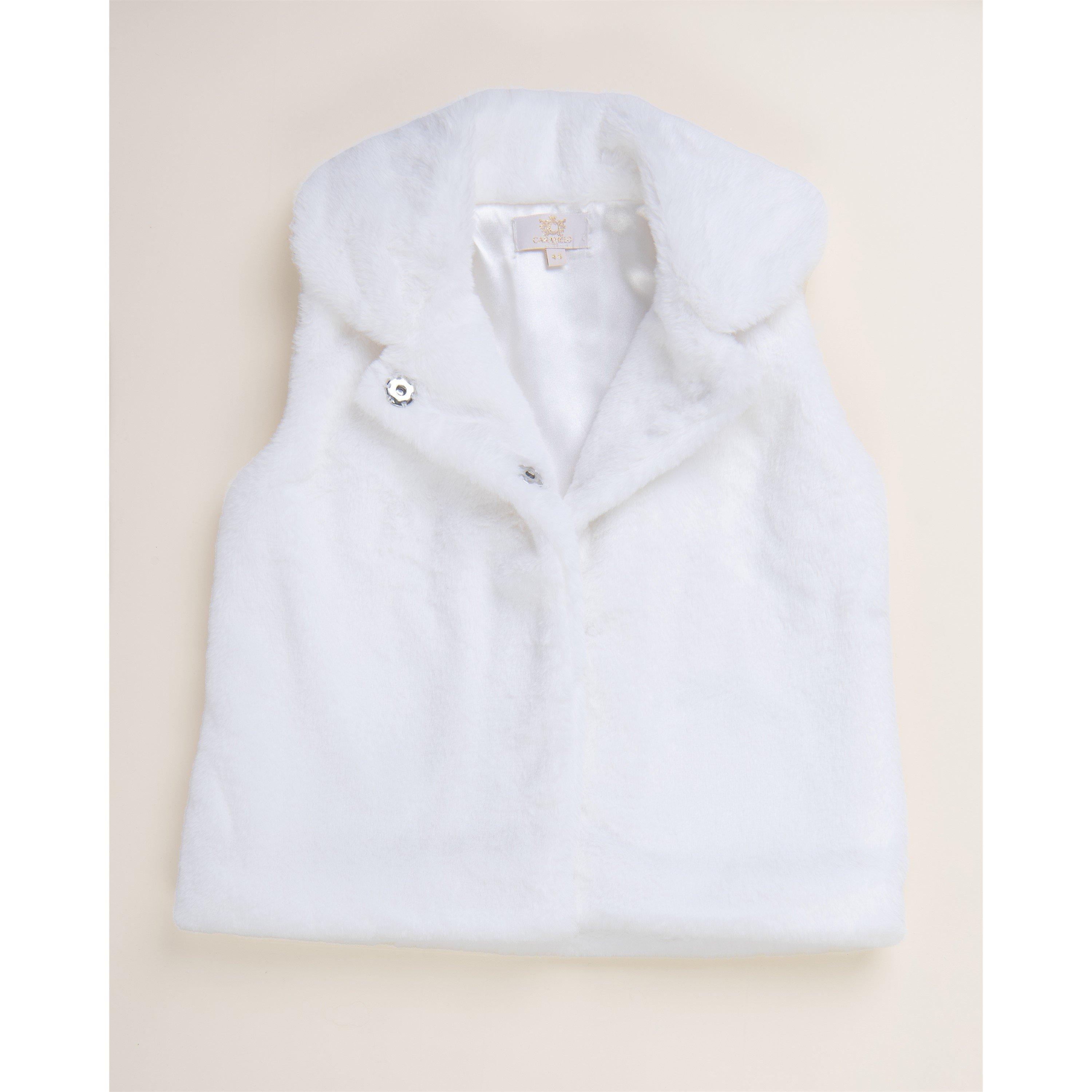 Cream 009 - Caramelo Kids - Kids' Caram Faux Fur Sleeveless Gilet - 1