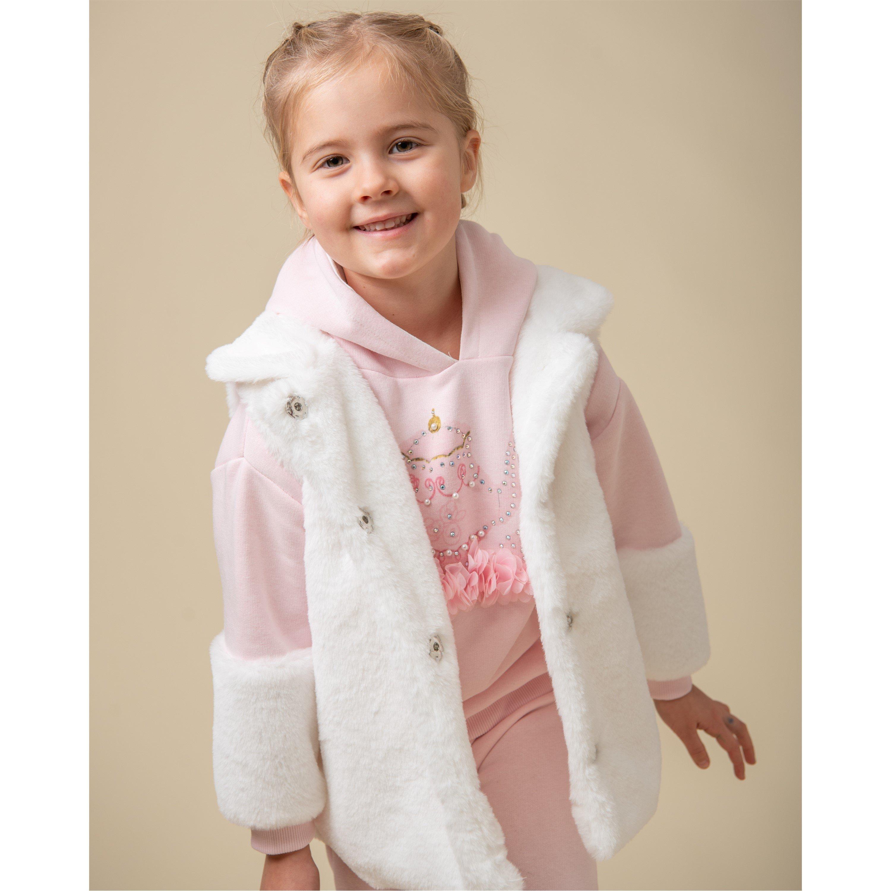 Cream 009 - Caramelo Kids - Kids' Caram Faux Fur Sleeveless Gilet - 2