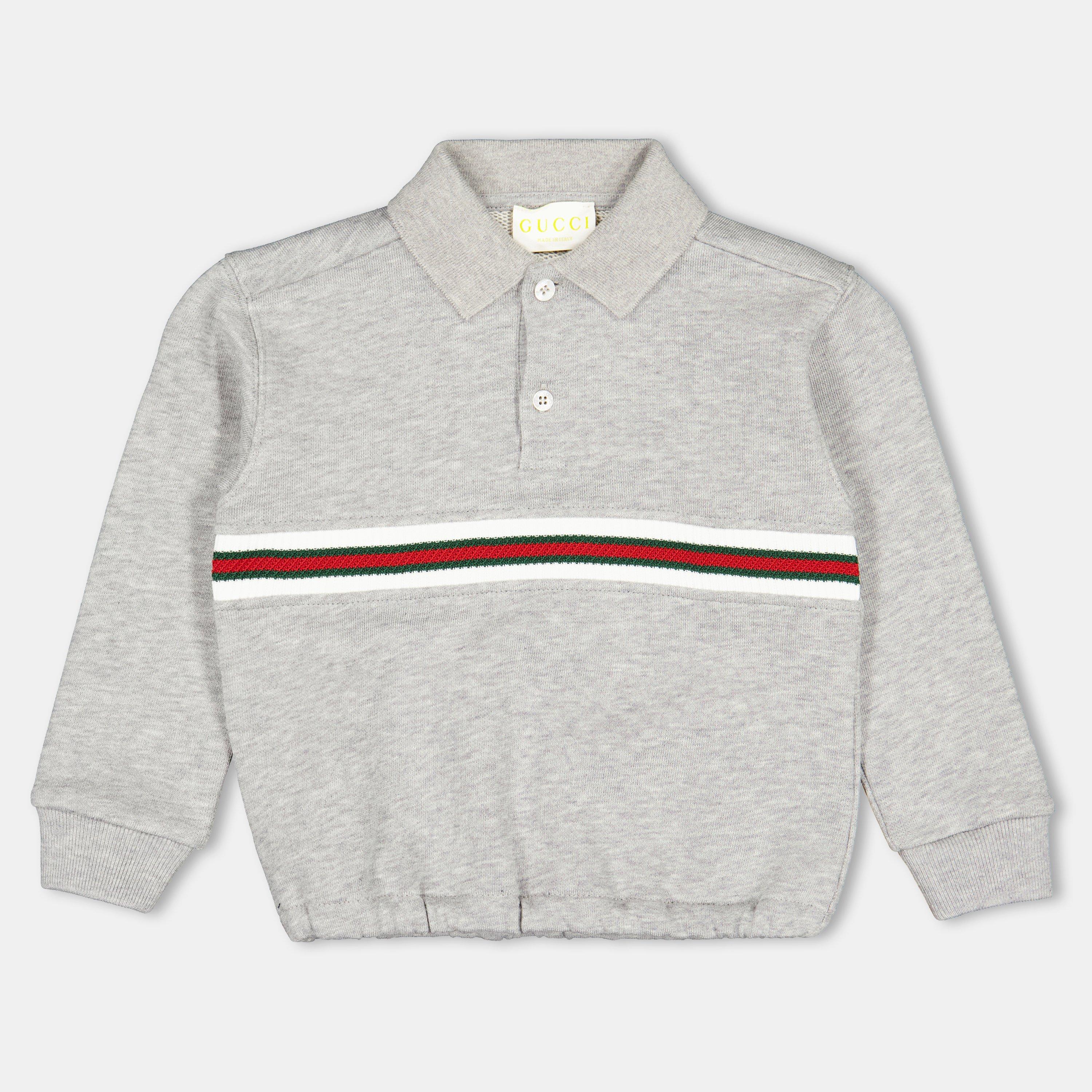 Grey 1183 - Gucci - Kids' Long-Sleeve Polo Shirt - 1