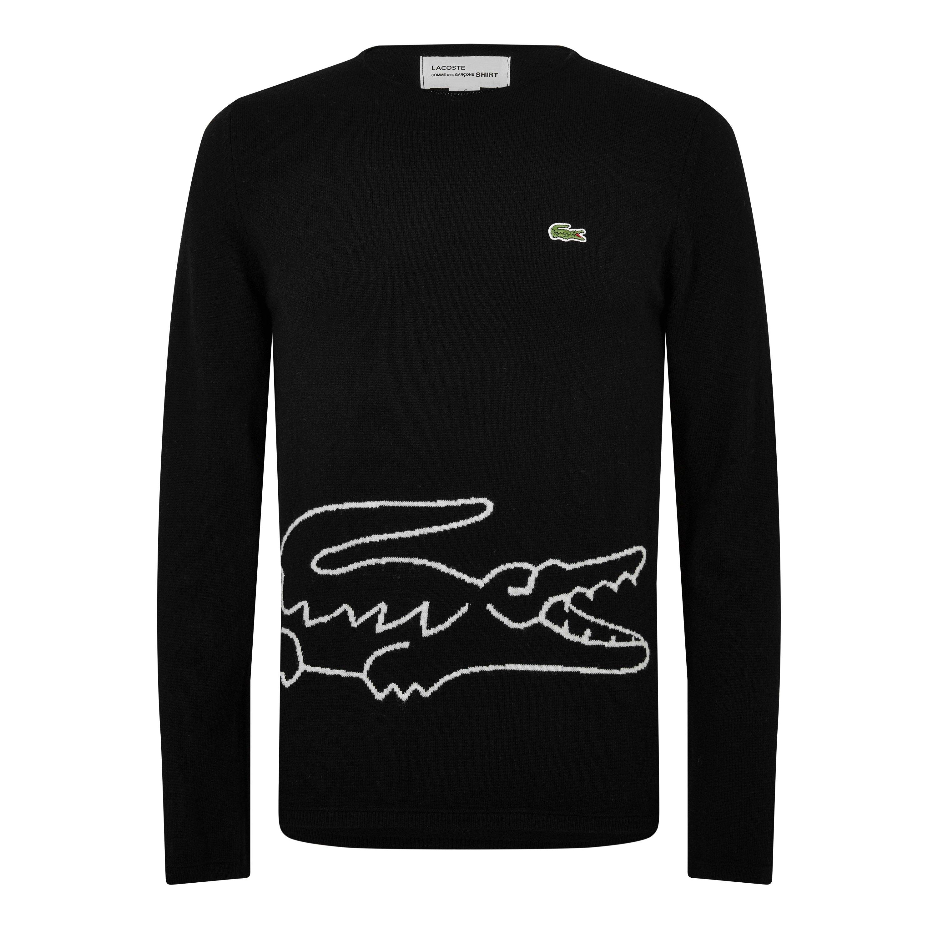 コムデギャルソン COMME des GARGONS SHIRT LACOSTE スウェット Comme des garçons SHIRT - LACOSTE WHITE NAVY BLUE PULL – LE