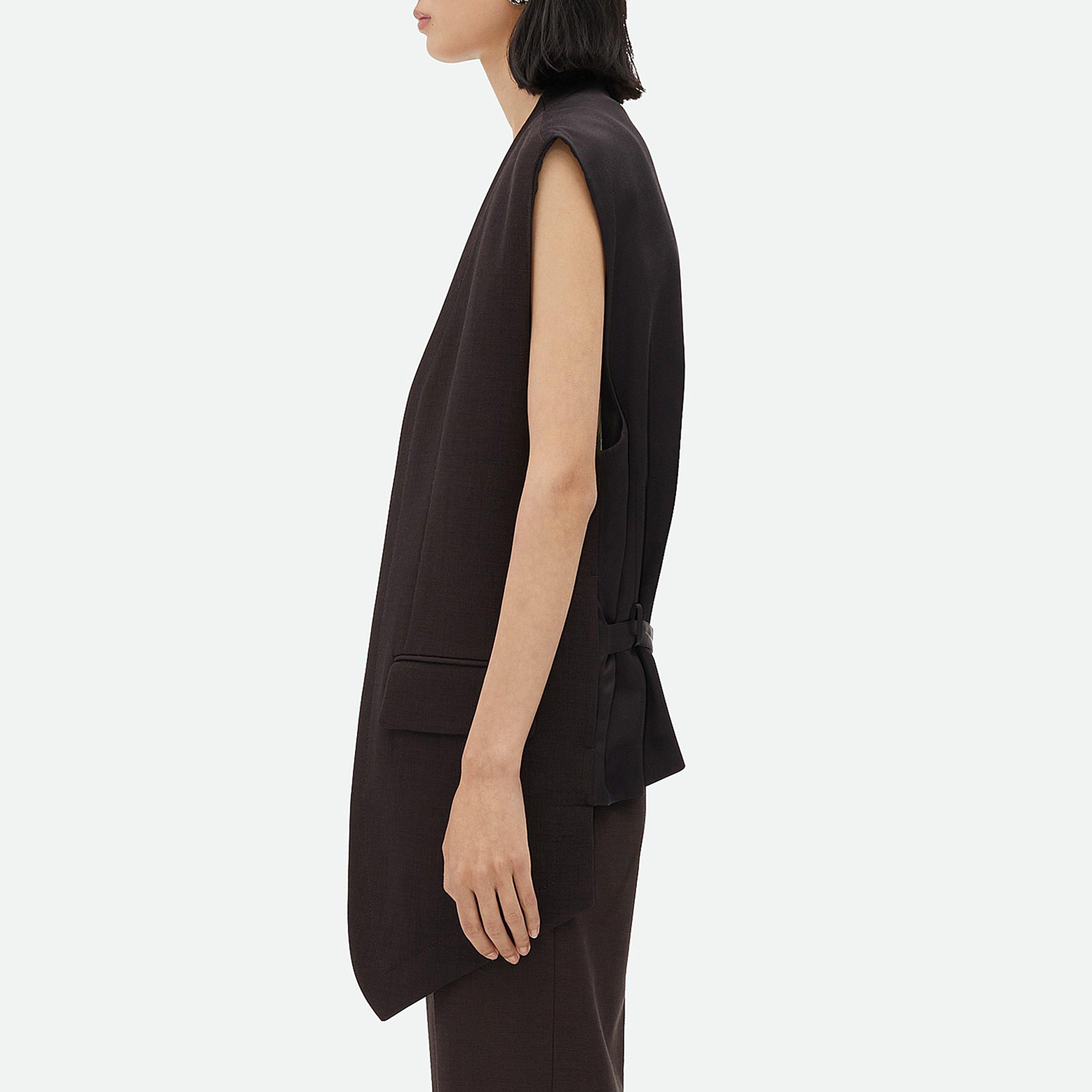 Fondant/Black - Bottega Veneta - Structured Cotton Melange Double Gilet - 2