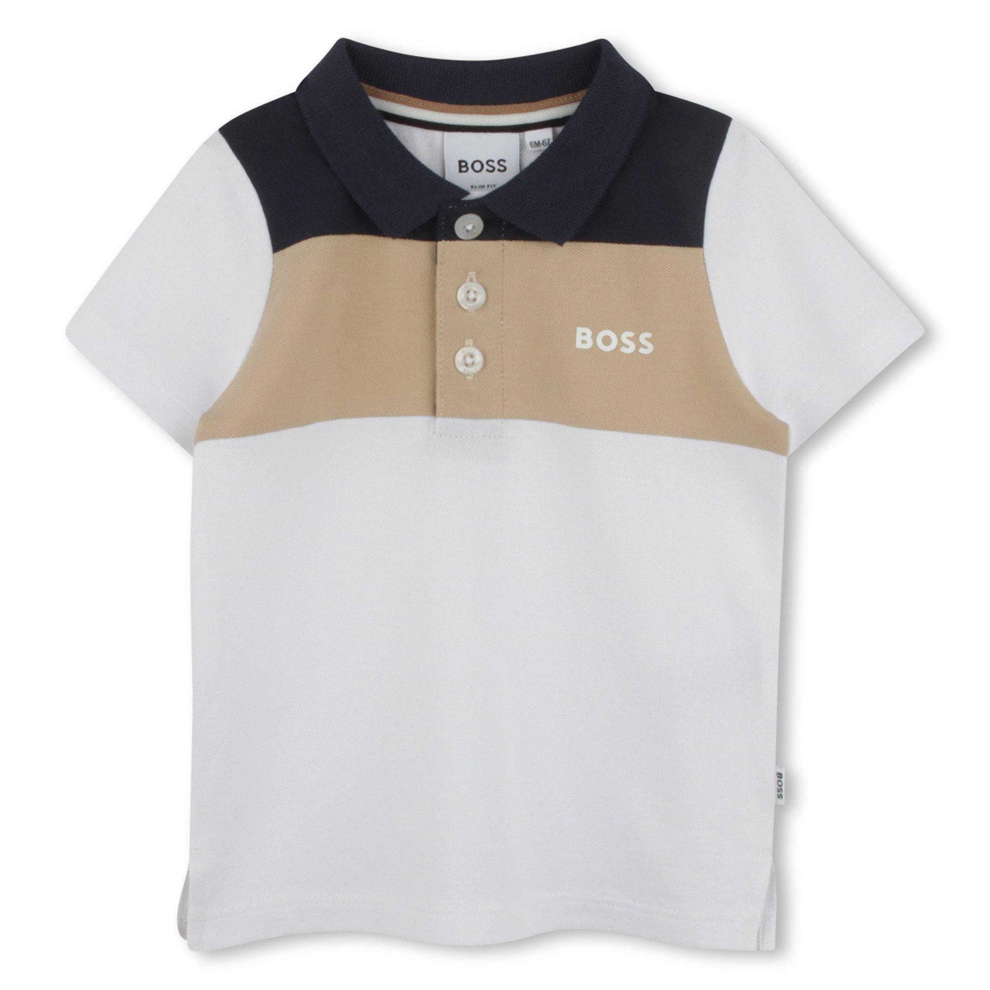 Hvid 10P - Boss - Kids' Colour Block Short Sleeve Polo Shirt - 1