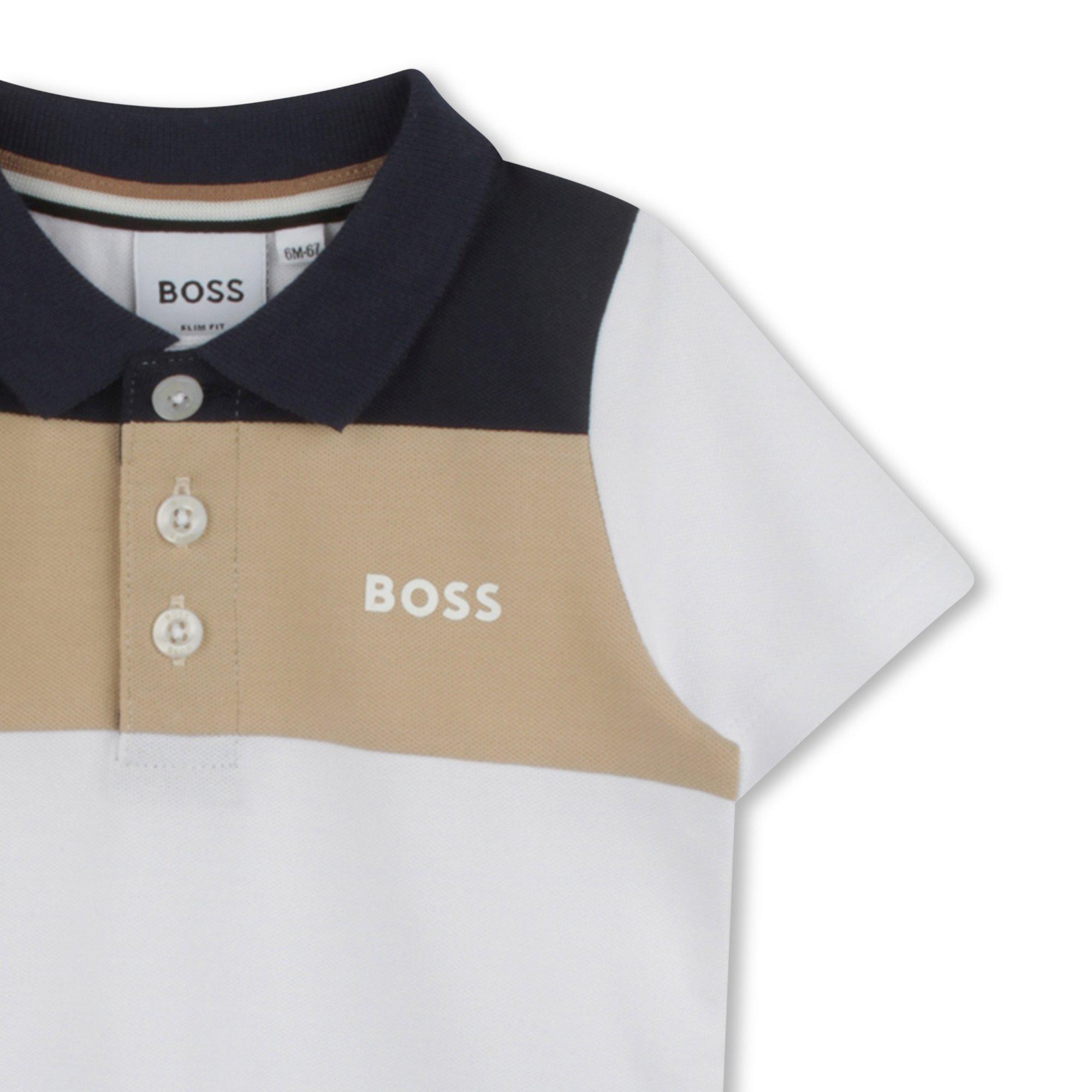 Bianco 10P - Boss - Kids Colour Block Collared Polo - 3