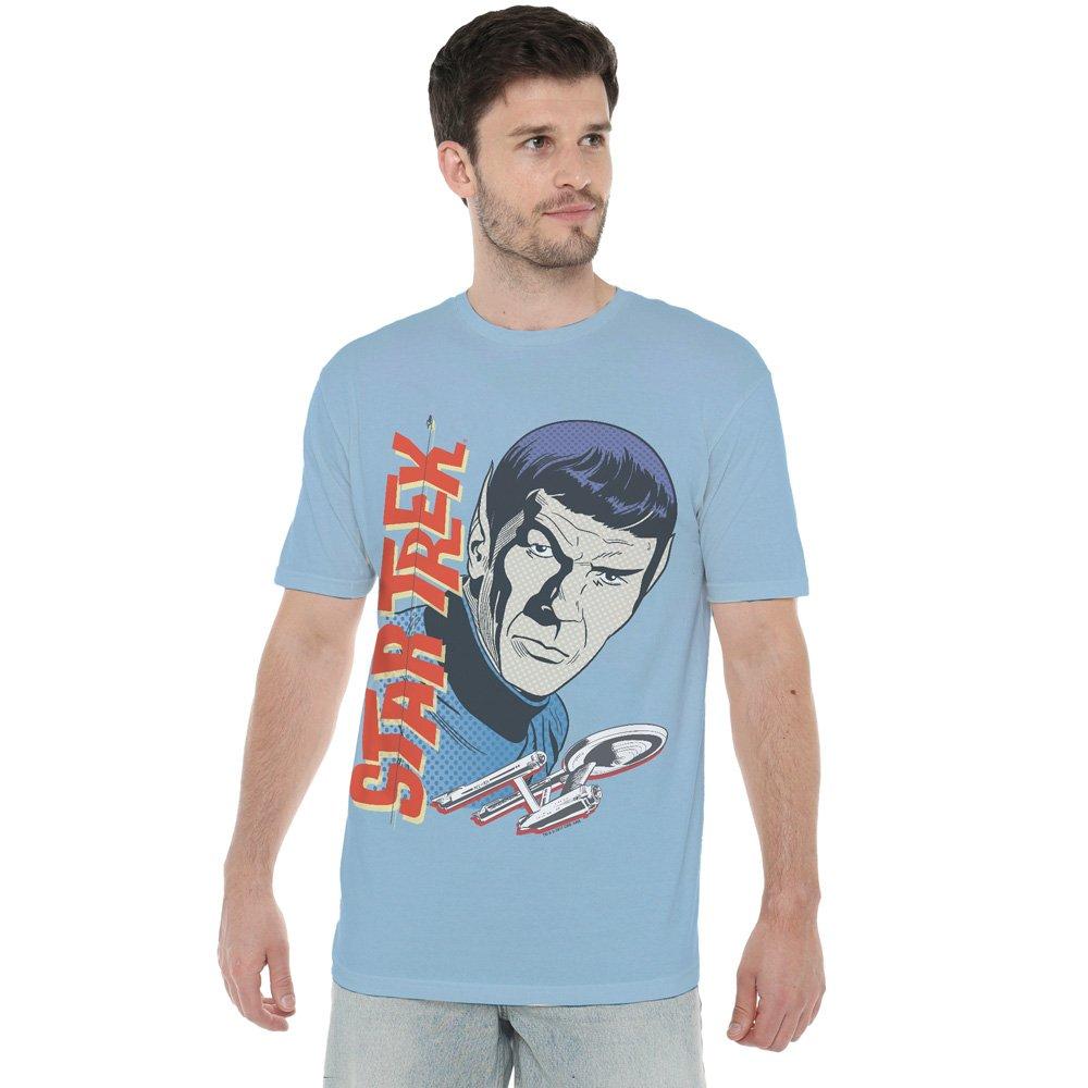 Blue - Star Trek - Star Trek Vintage Spock T Shirt Light Blue - 1